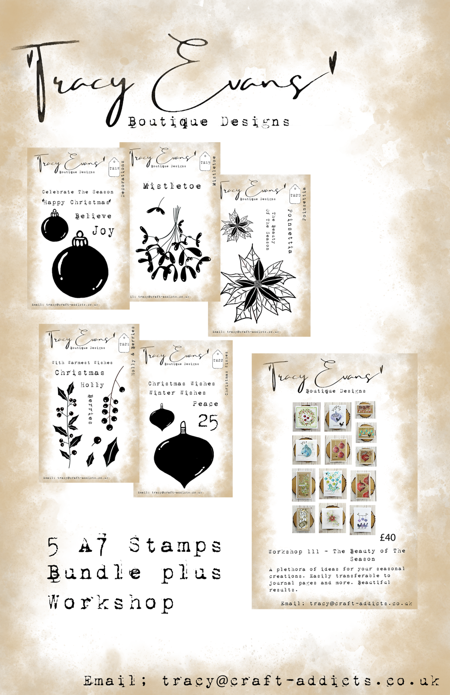 B008 - Bundle of Stamps TE18-TE22 plus Workshop PRE ORDER STOCK DUE 11TH APRIL