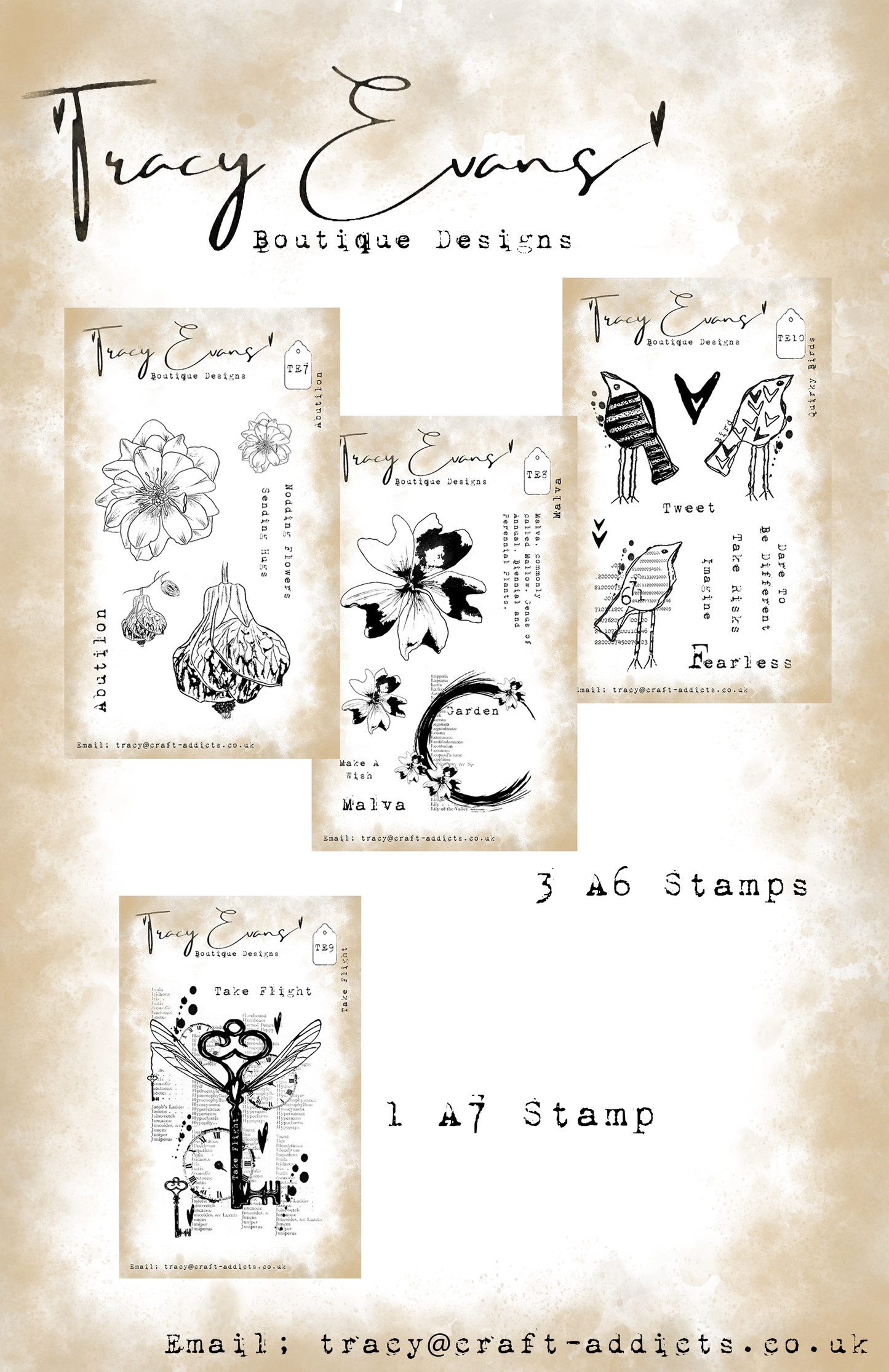 B003 - Bundle of Stamps TE7-TE10