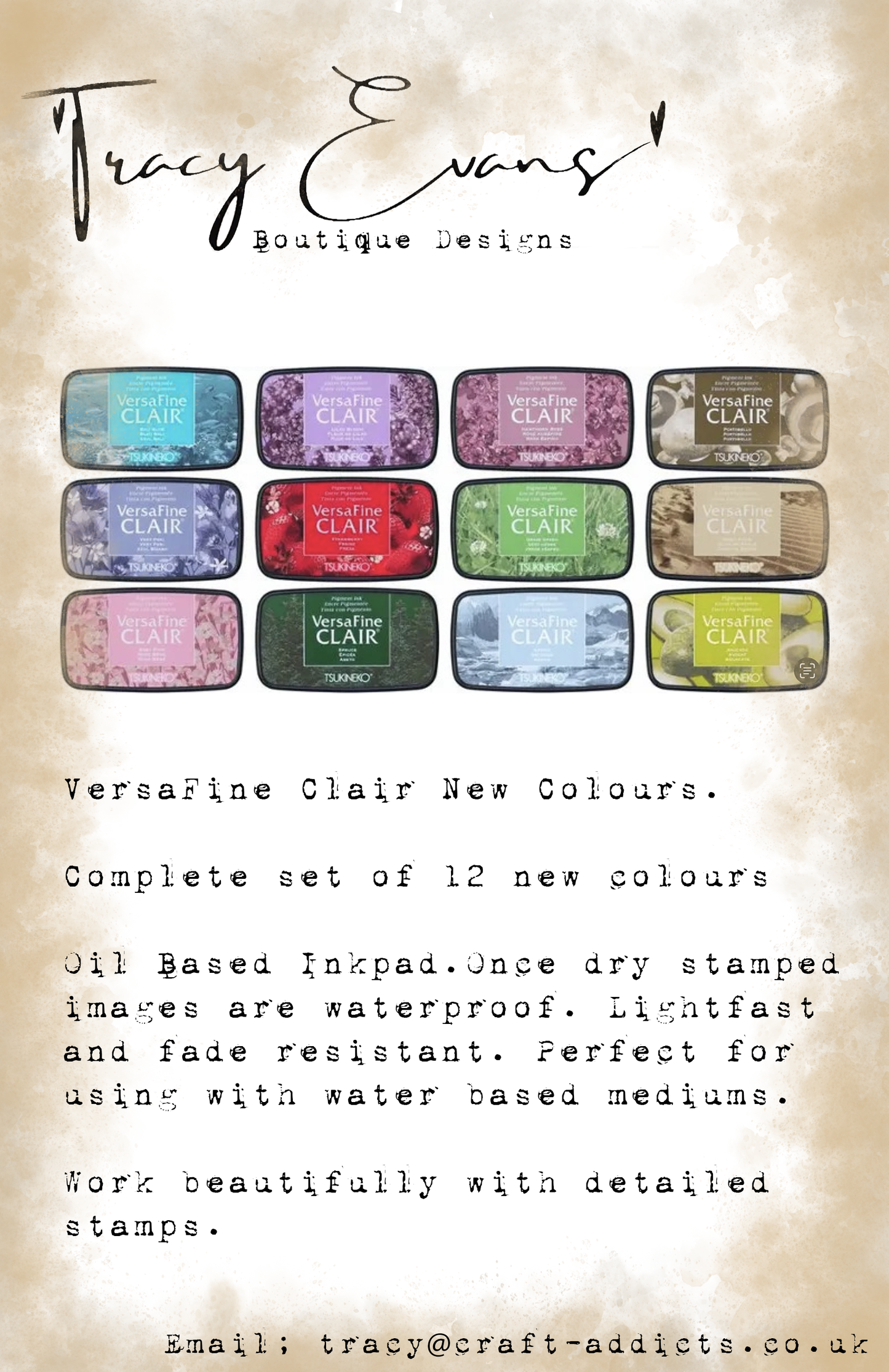 IB001 - Versafine Clair 12 InkPad Bundle (New Colours 2024)