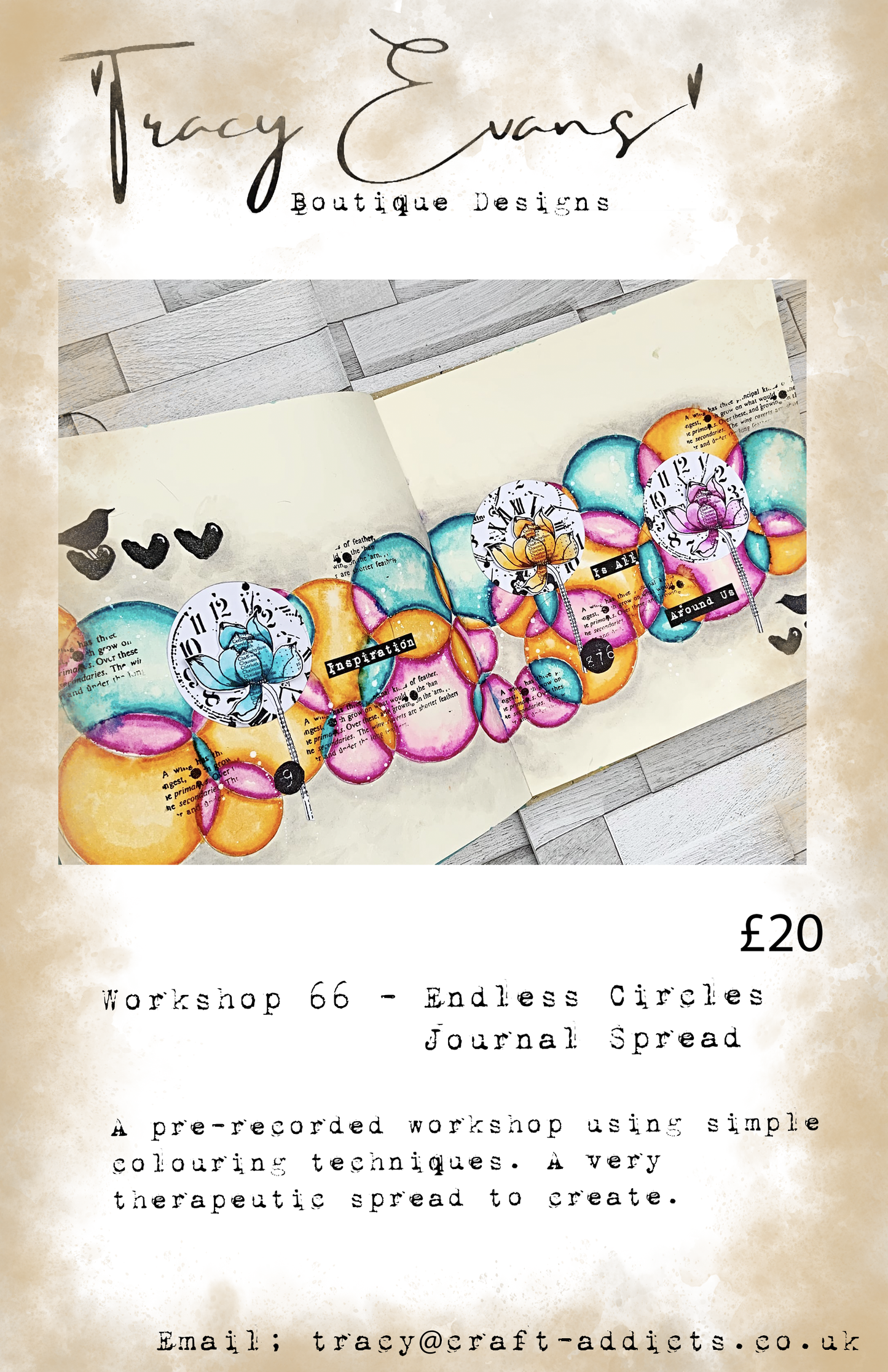 Workshop 066 Endless Circles Journal Spread