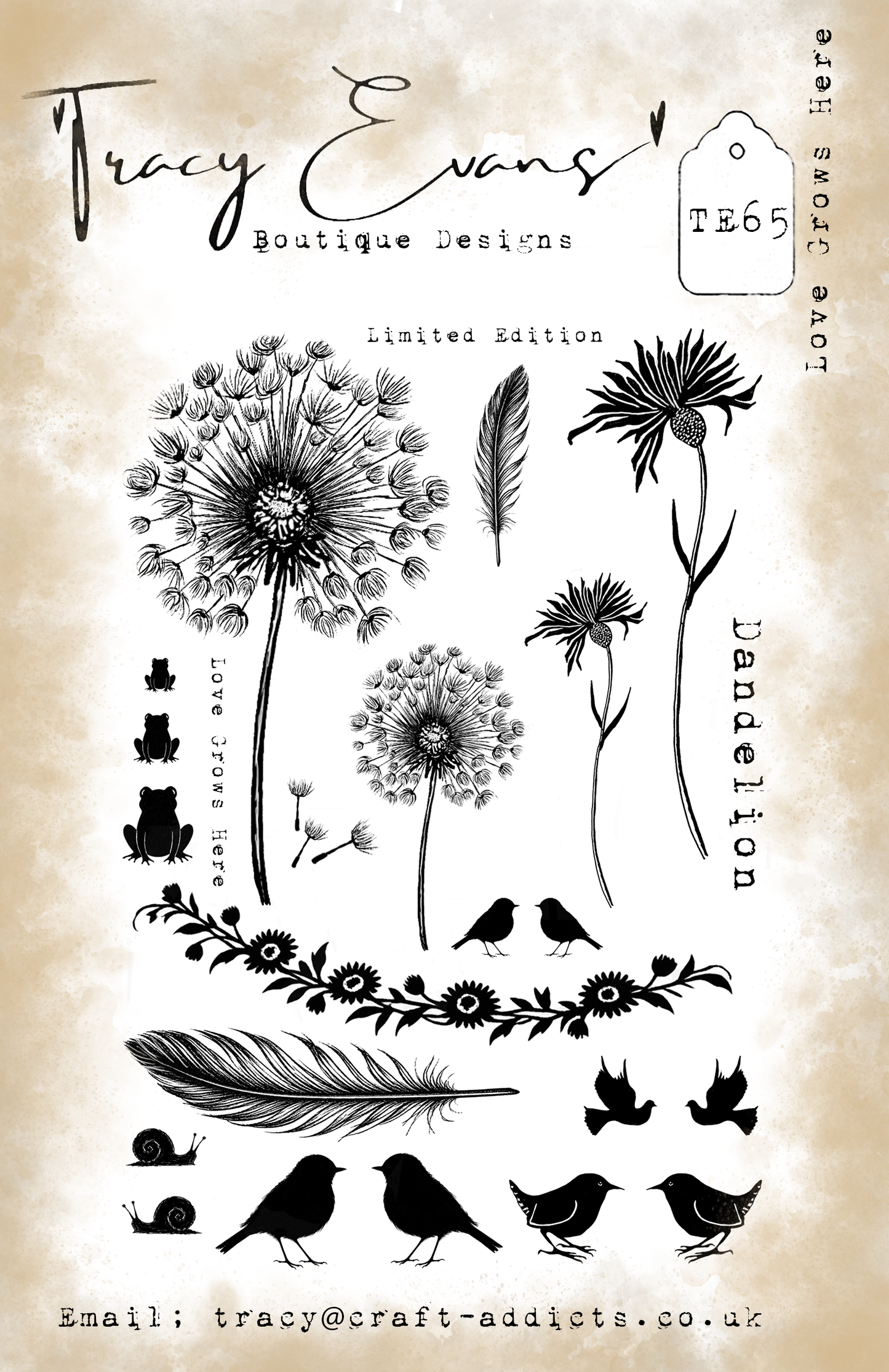 TE065 - Love Grows Here (A5 Stamp)