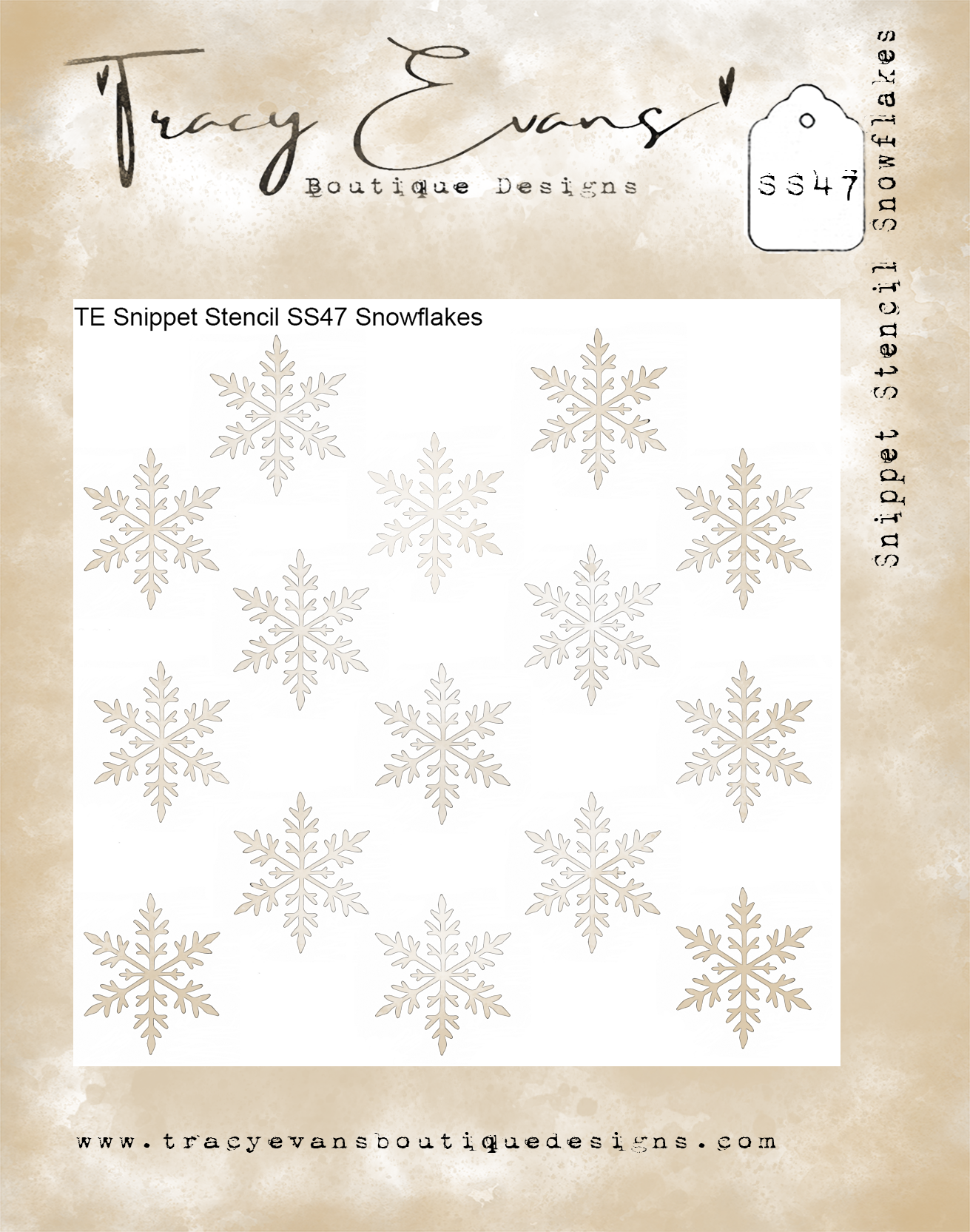 SS047 - Snippet Stencil Snowflakes 4 x 4 inches