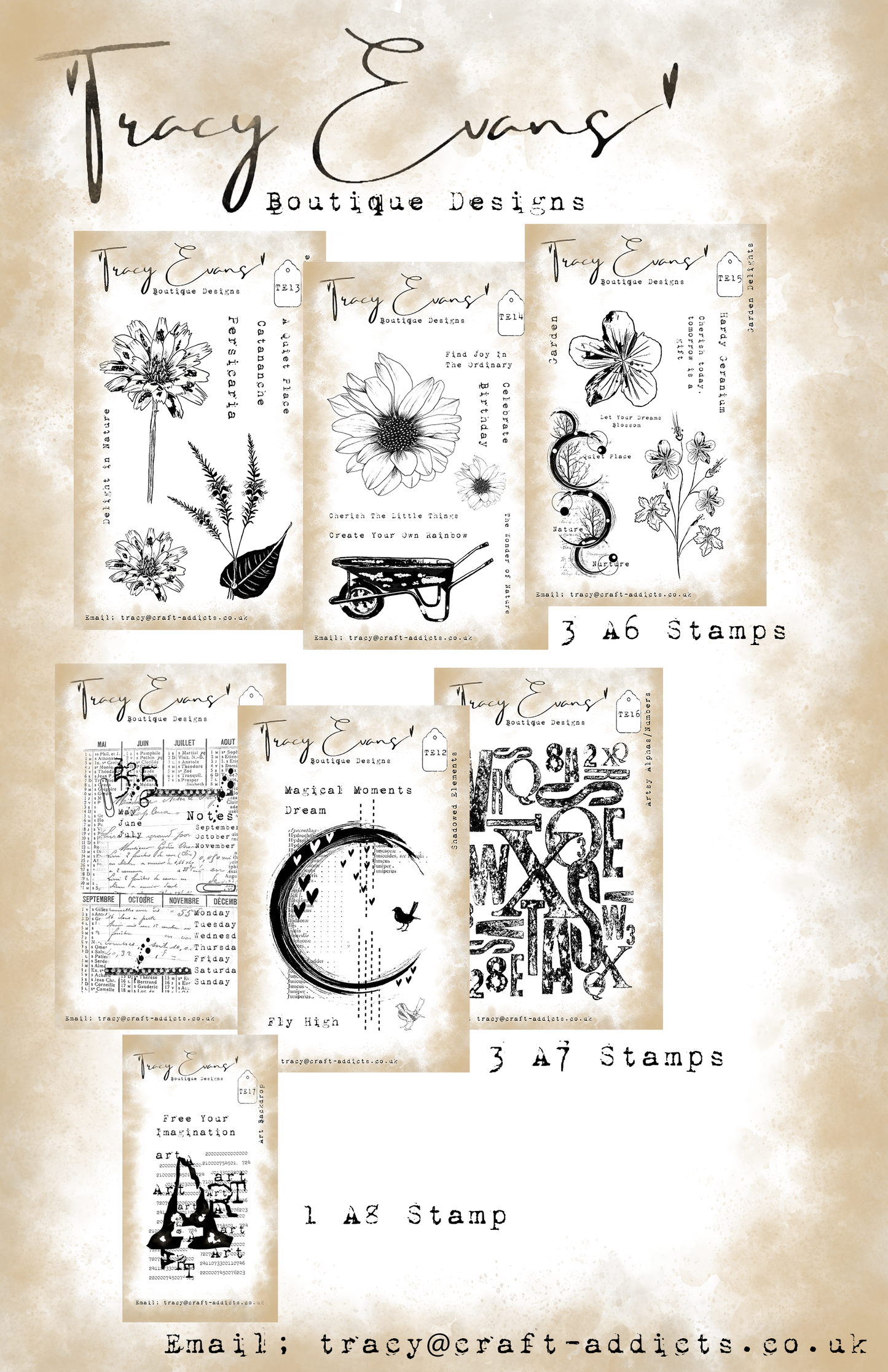 B005 - Bundle of Stamps TE11-TE17