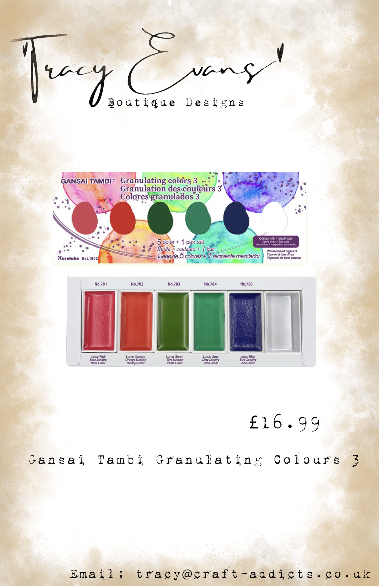 PA047 - Gansai Tambi Granulating Colours 3 Water Based Pigment PRE ORDER 7 DAYS