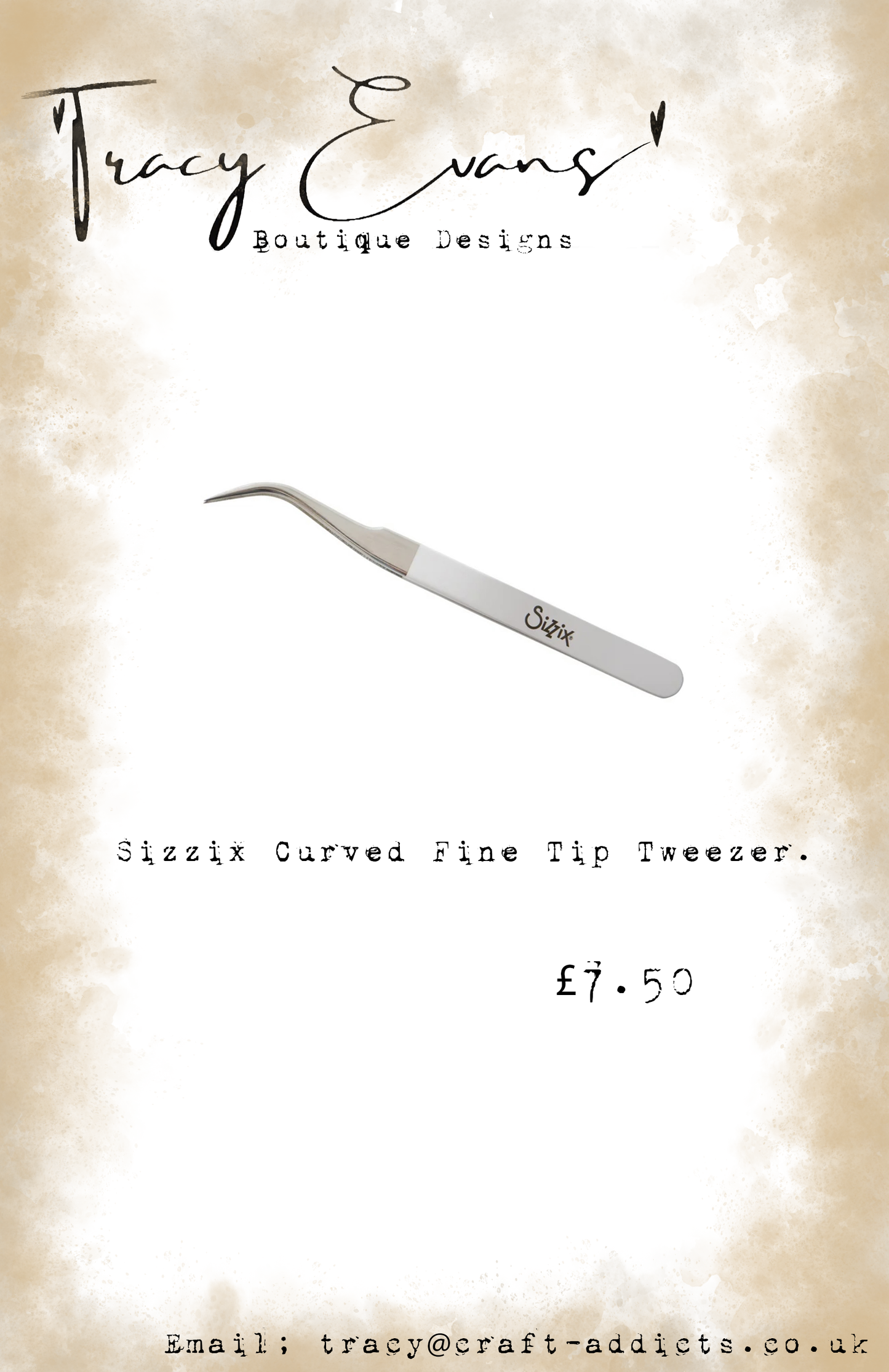 AC021 - Sizzix Curved Fine Tip Tweezer