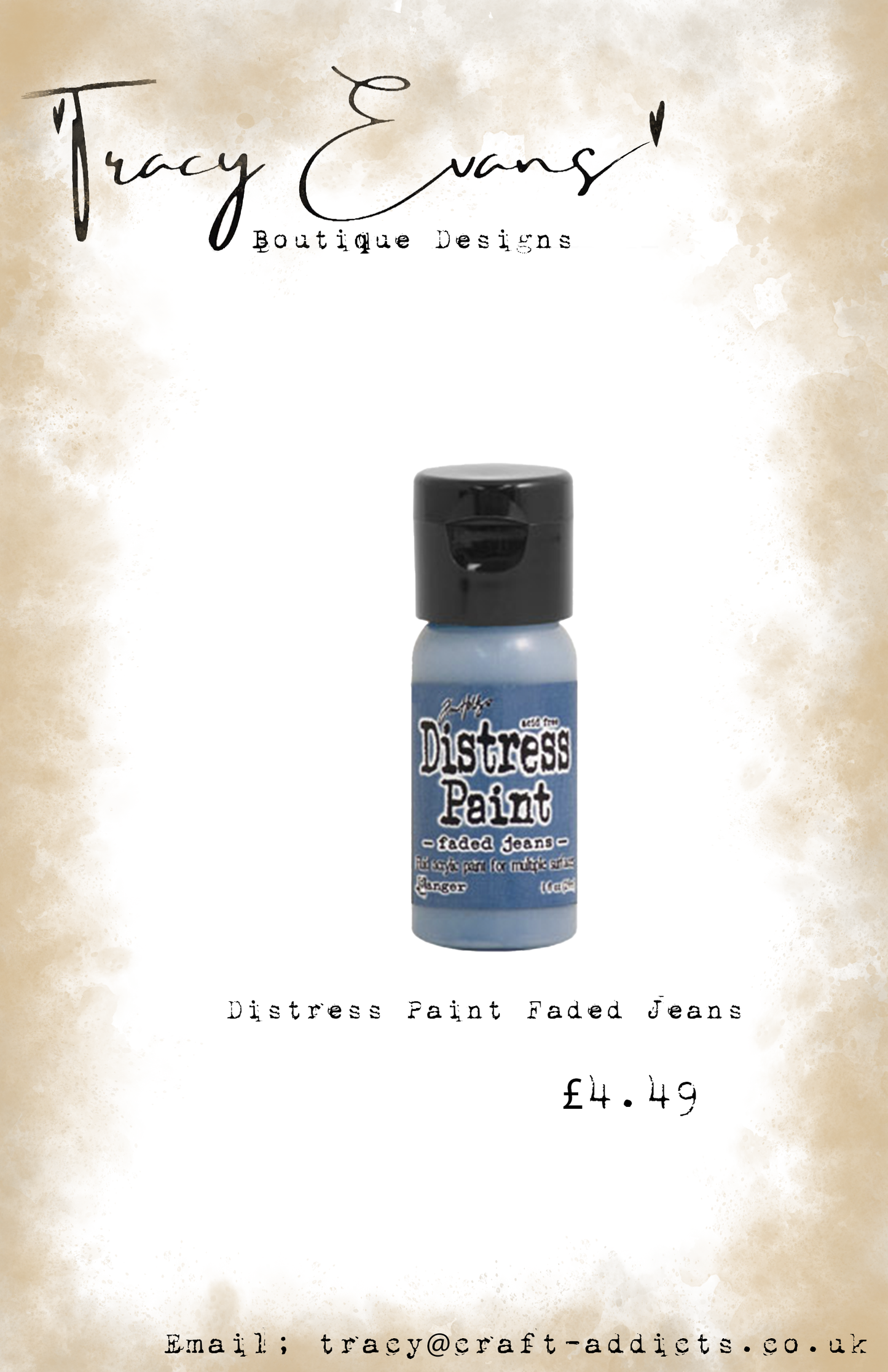 DI152 - Distress Paint Faded Jeans