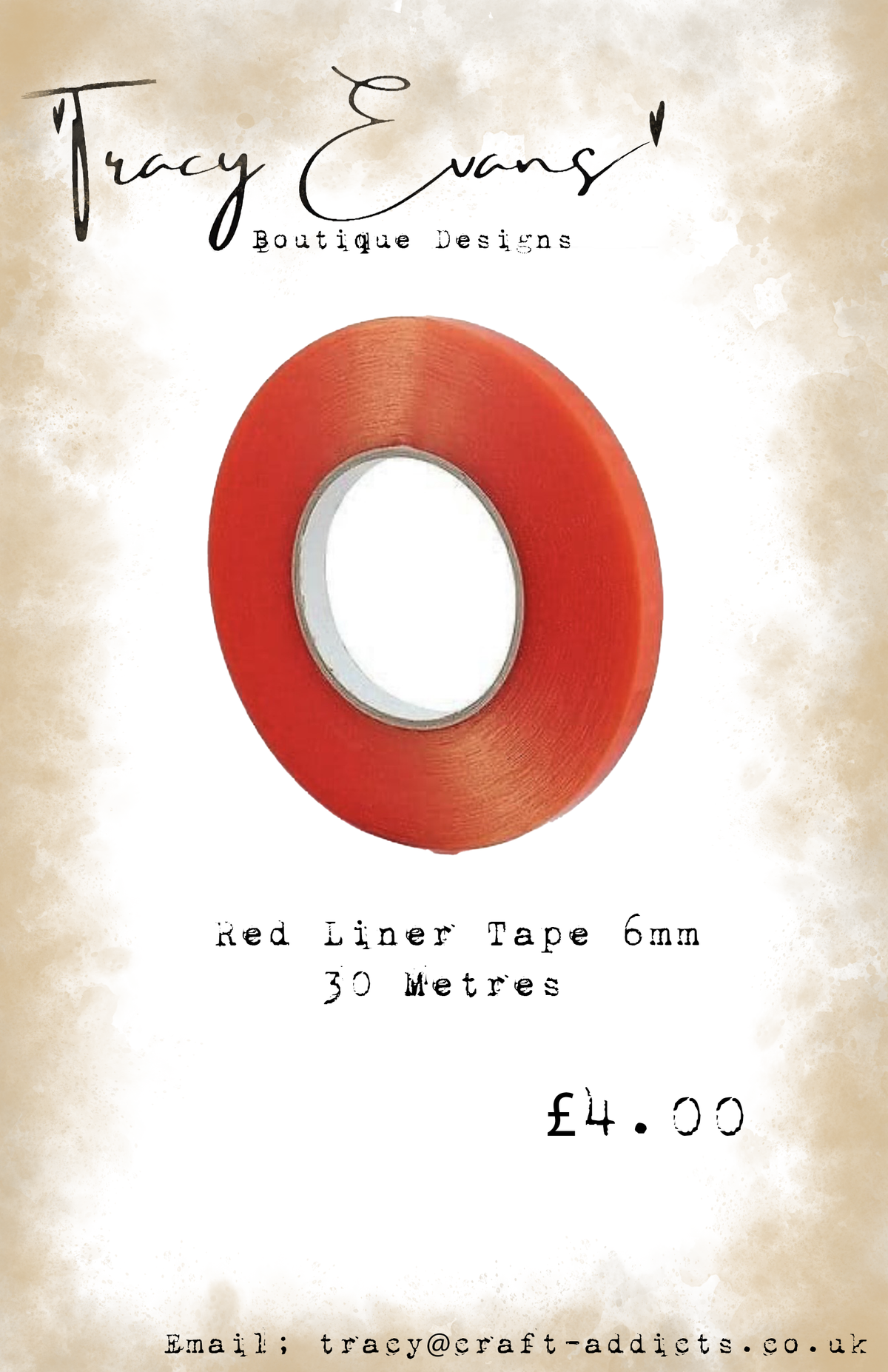 AC024 - Red Liner Tape 6mm 30 Metres