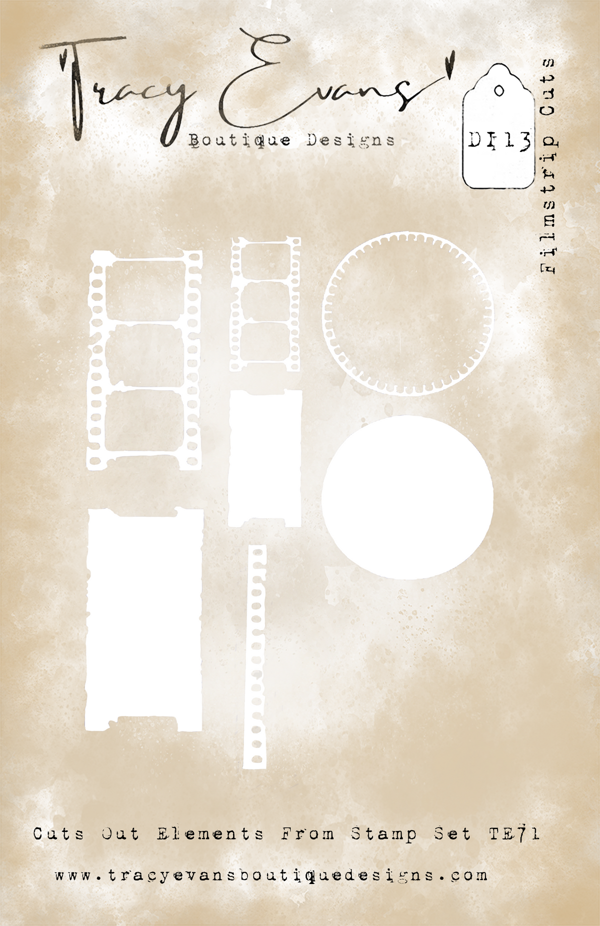 DIE13 - Die Filmstrip Cuts - cuts out elements from stamp set TE71 PRE ORDER ARRIVING 22ND OCTOBER