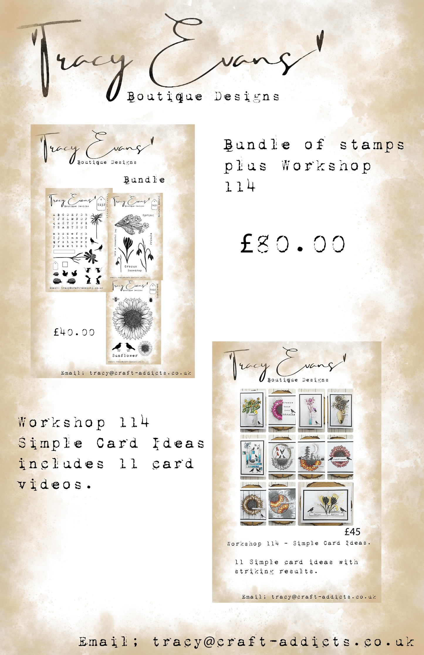B012 - Bundle of Stamps TE31-TE33 plus Workshop 114