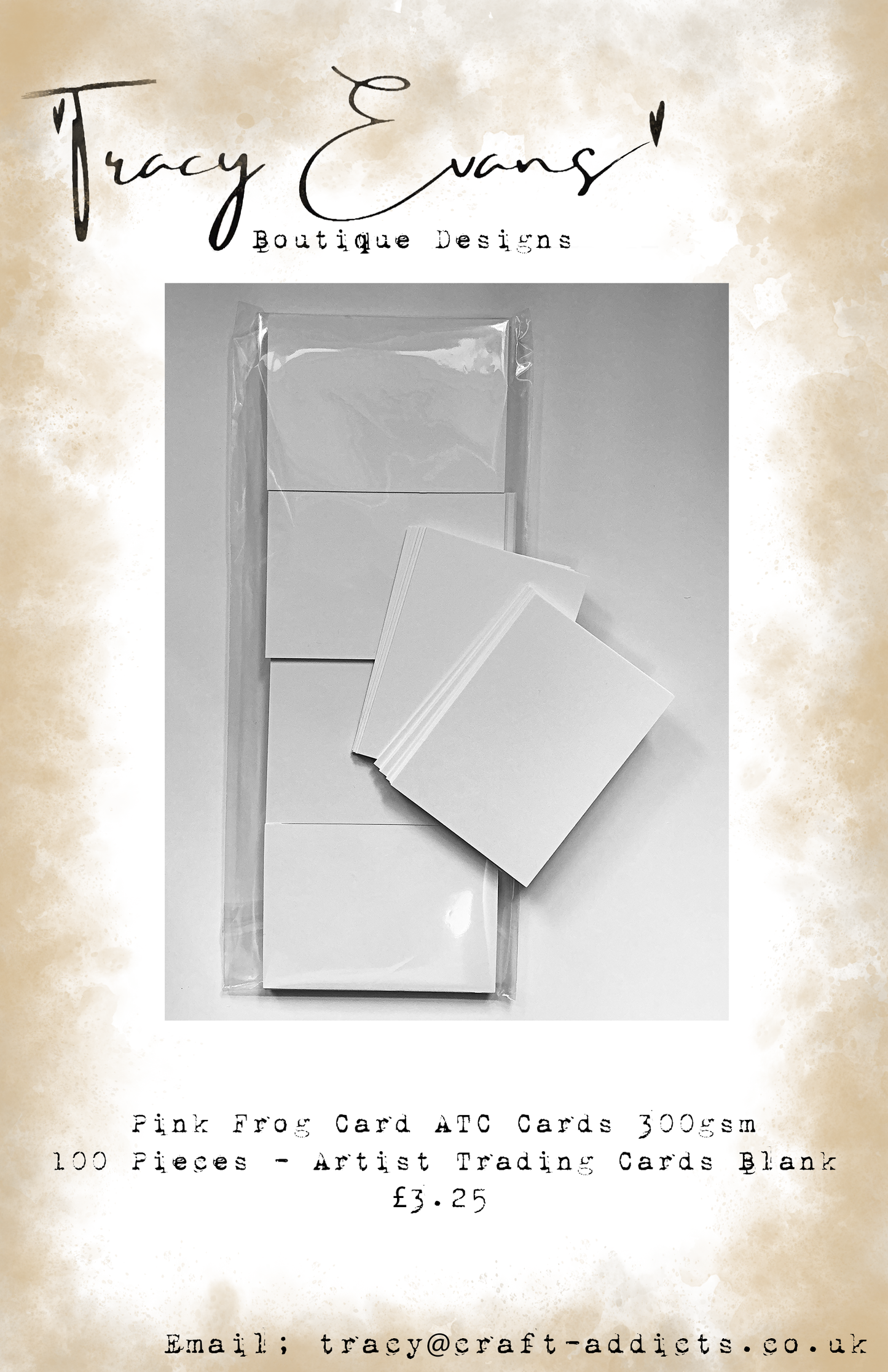 CA004 - ATC Artist Trading Card Blanks Pink Frog 300gsm Card - 100 pieces per pack