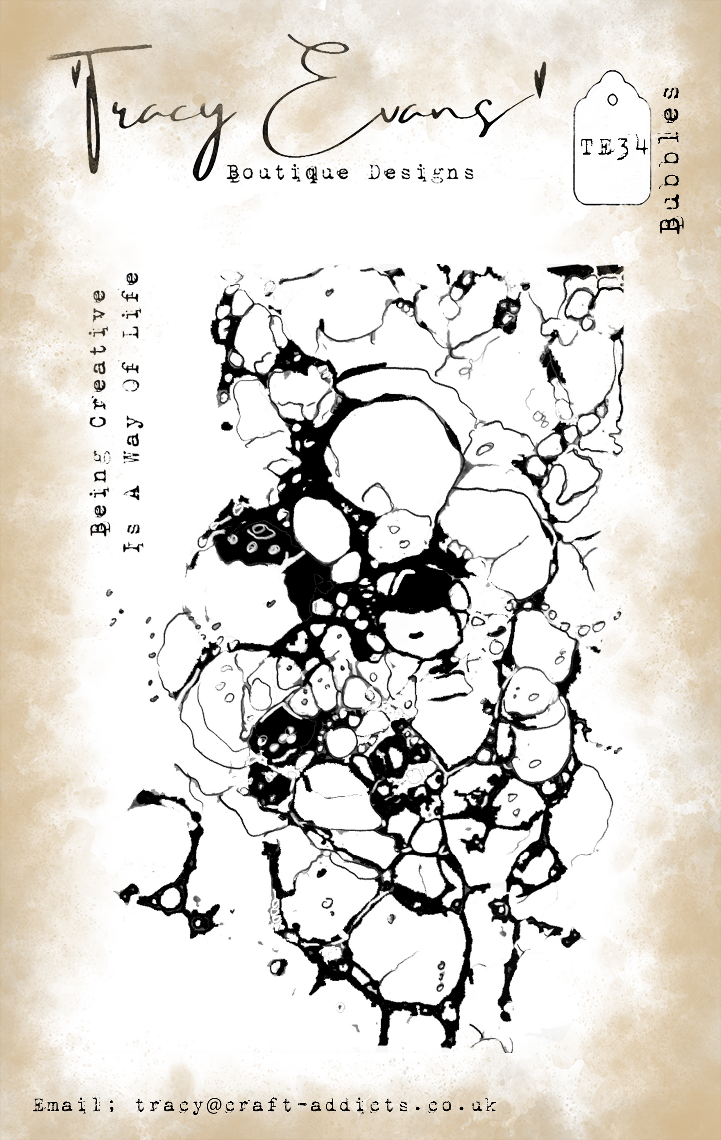 TE034 - Bubbles (A7 Stamp)