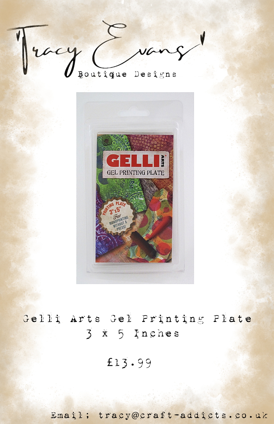 IN023 - Gelli Arts Gel Printing Plate 3 x 5 Inches