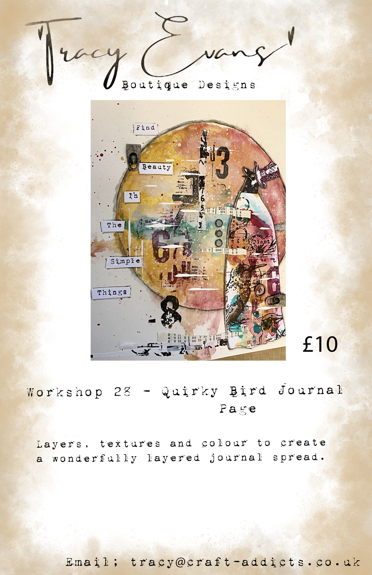 Workshop 028 Quirky Bird Journal Page