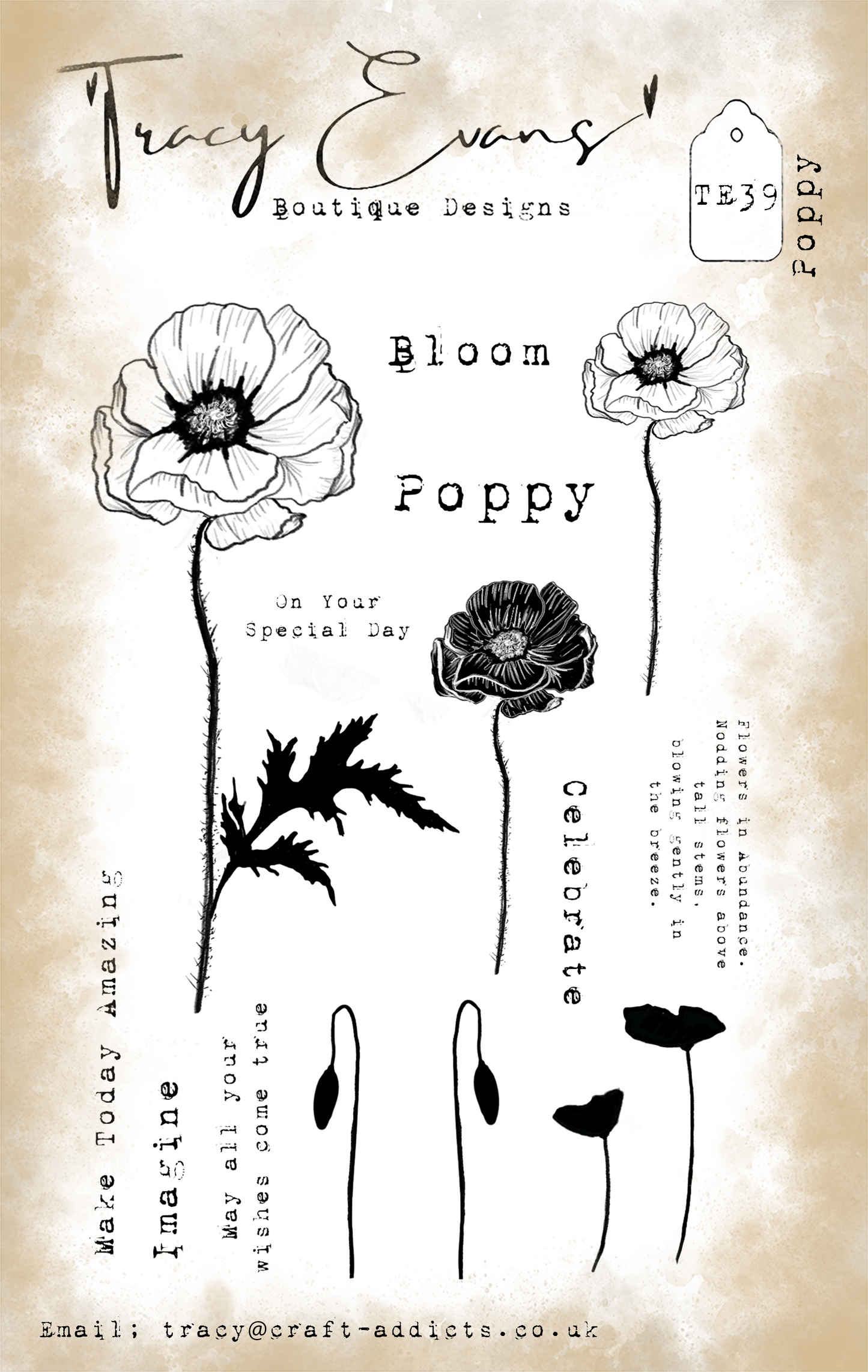 TE039 - Poppy (A6 Stamp)