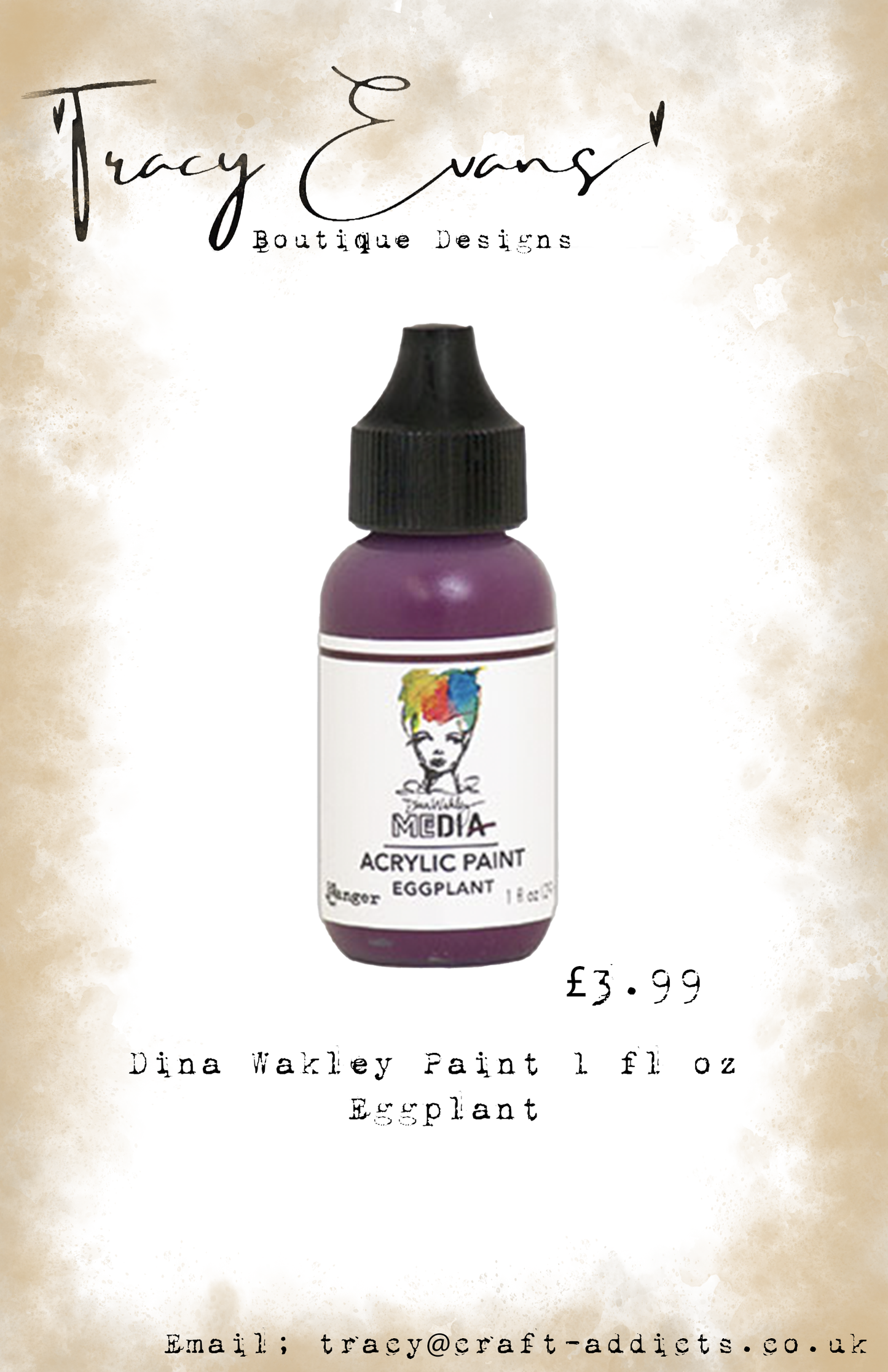 PA014 - Dina Wakley Paints Eggplant 1 fl oz