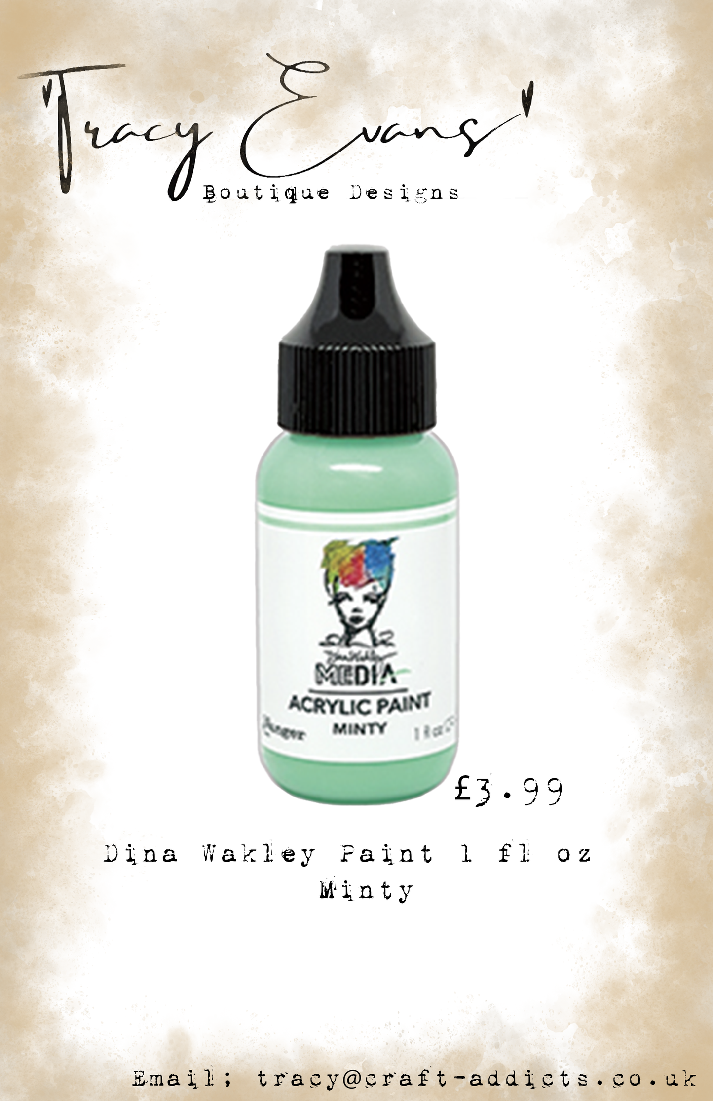 PA007 - Dina Wakley Paints Minty 1 fl oz