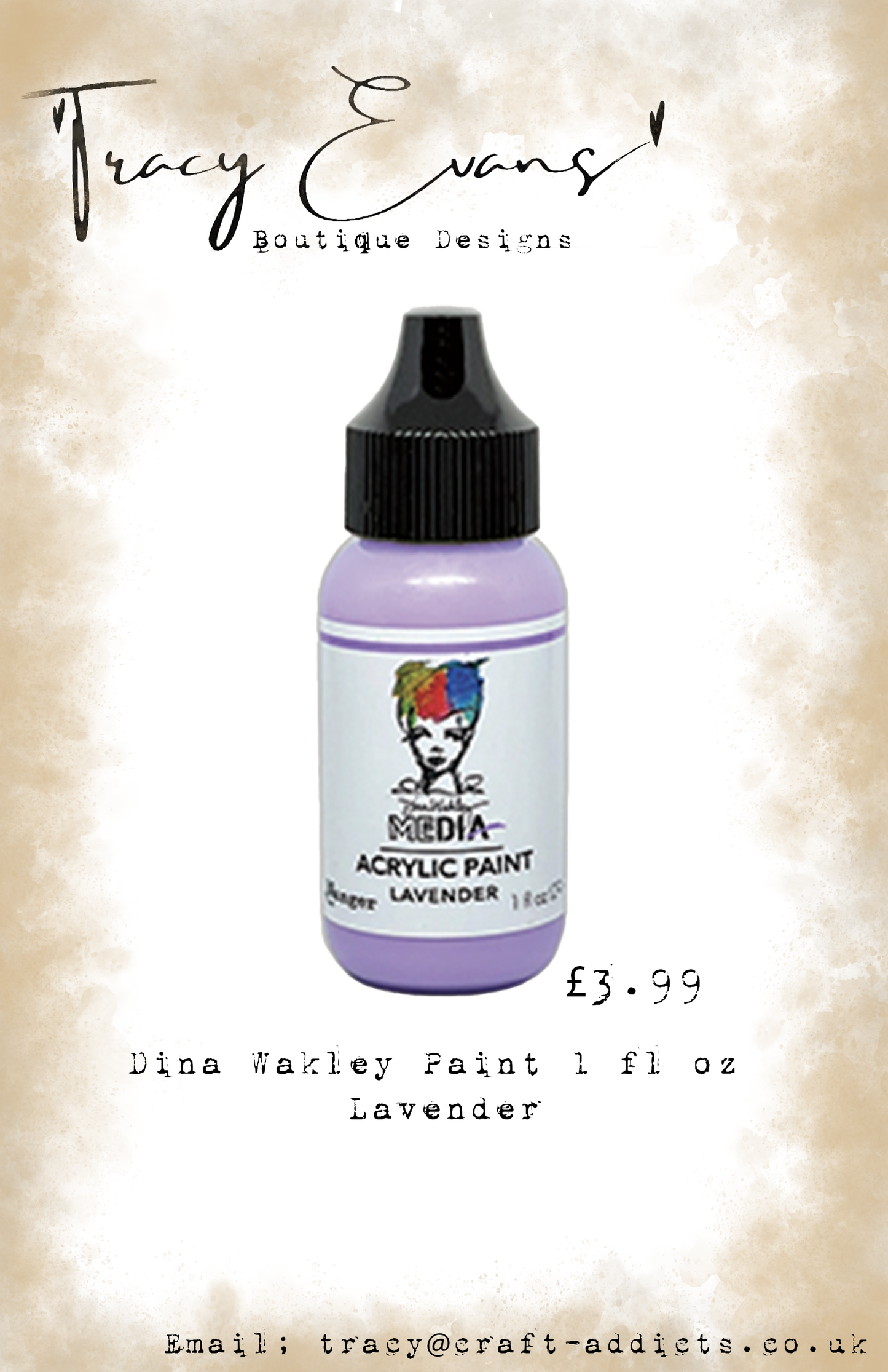 PA015 - Dina Wakley Paints Lavender 1 fl oz