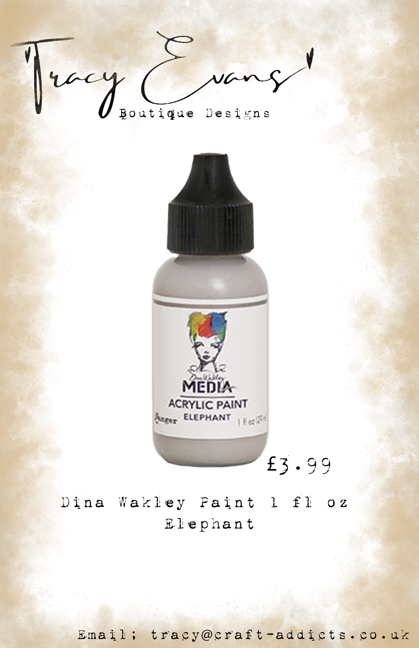 PA018 - Dina Wakley Paints Elephant 1 fl oz