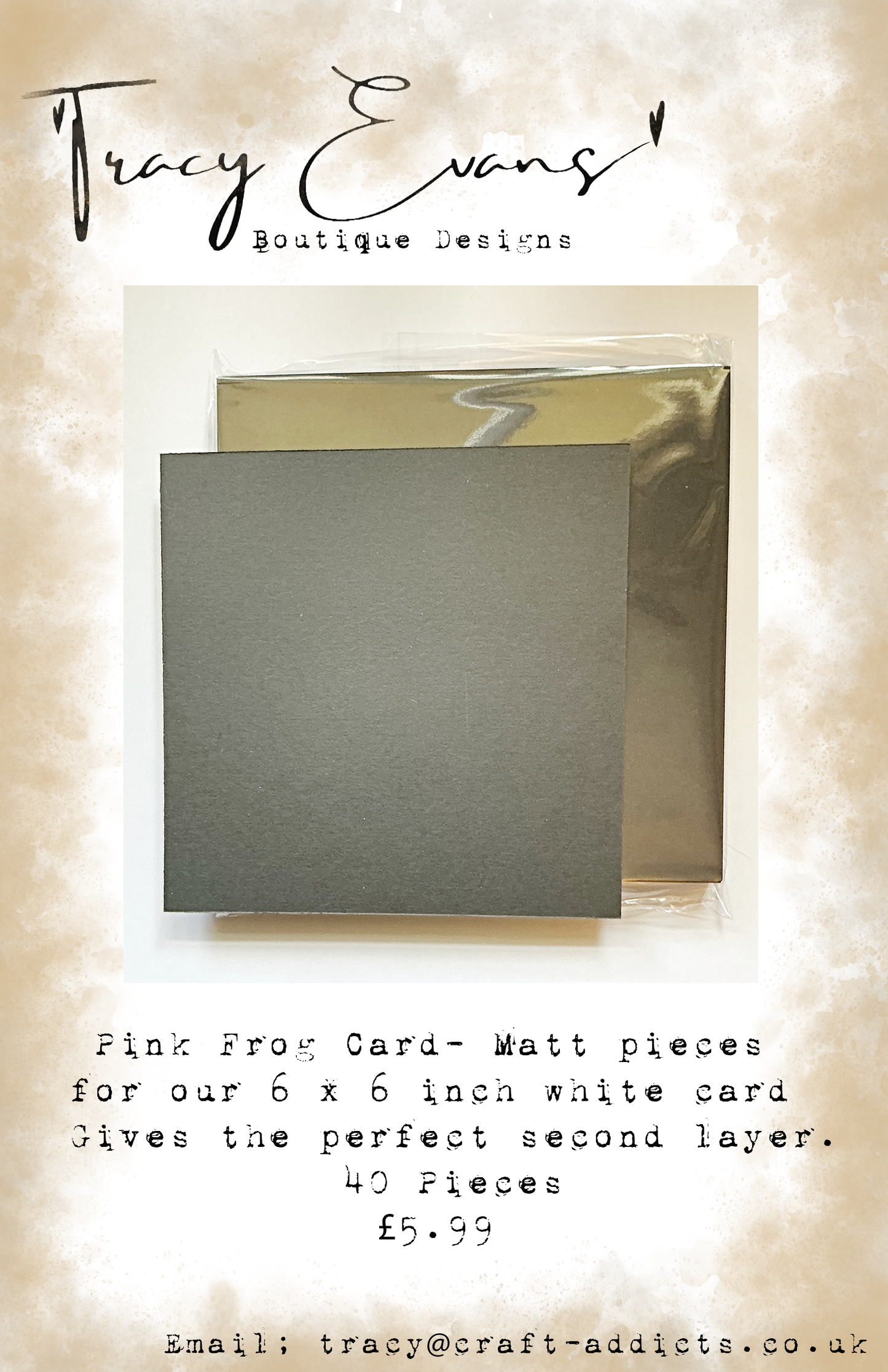 CA010 - Black Card The Perfect Matt Layer for our White 6 x 6 Card - 40 per pack