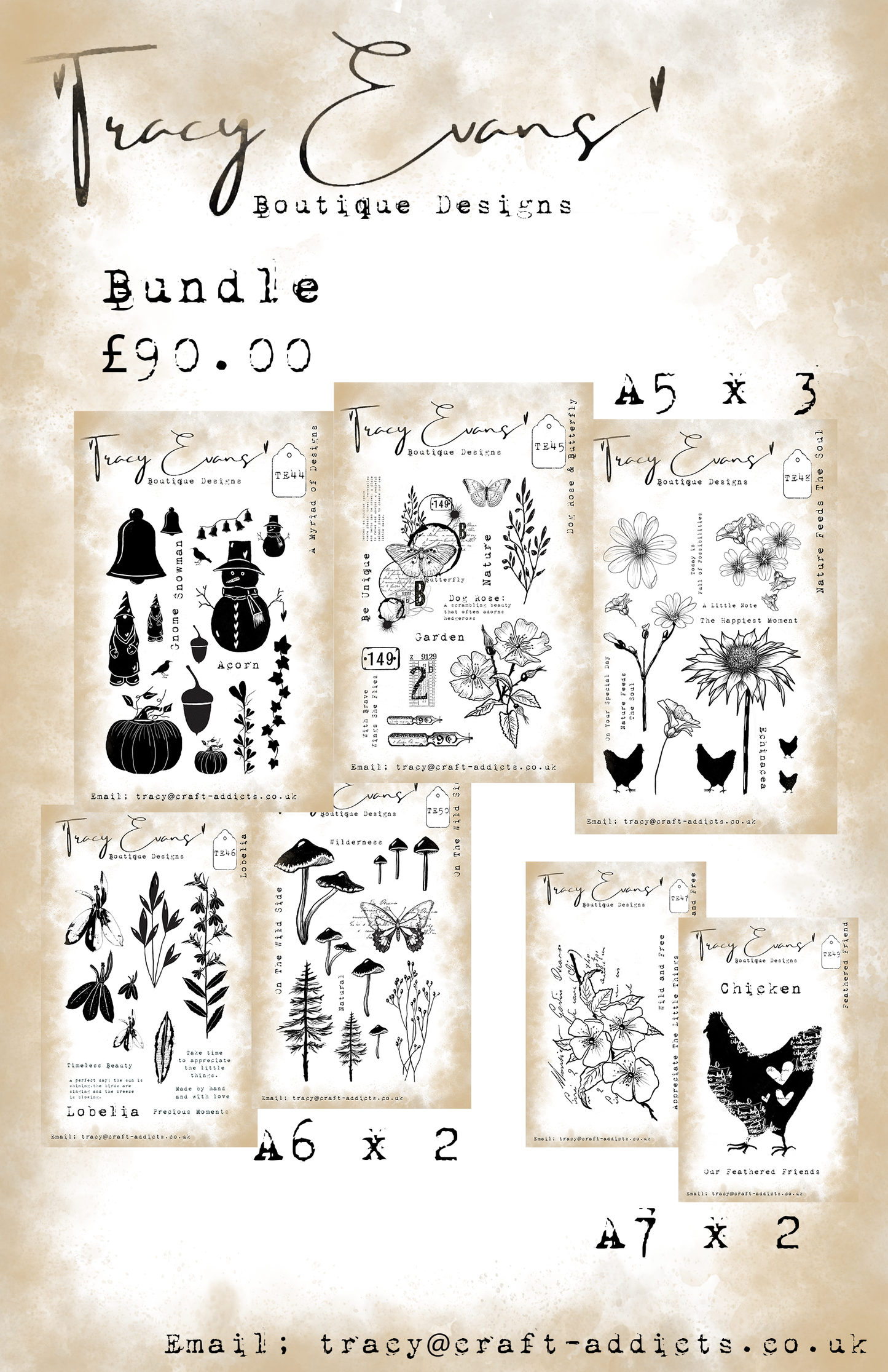 B017 - Bundle of Stamps TE44-TE50