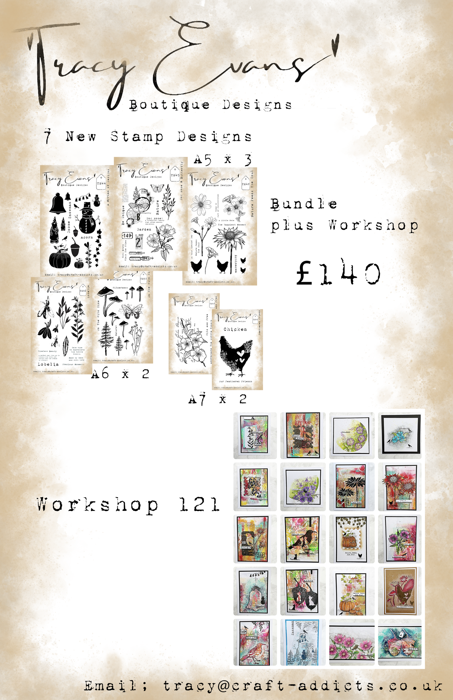 B019 - Bundle of Stamps TE44-TE50 Pius Workshop 121
