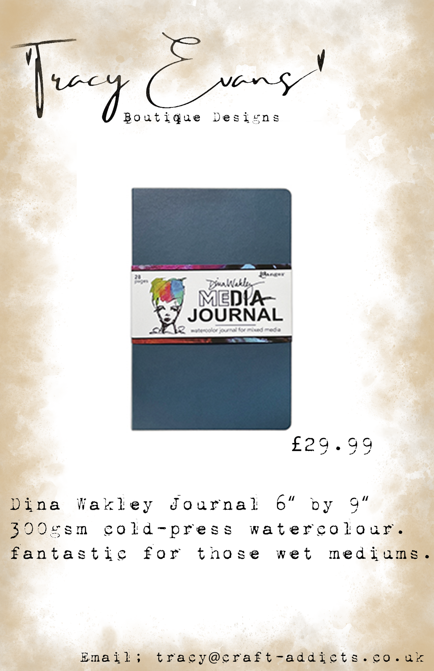 AC010 - Dina Wakley Watercolour Journal For Mixed Media