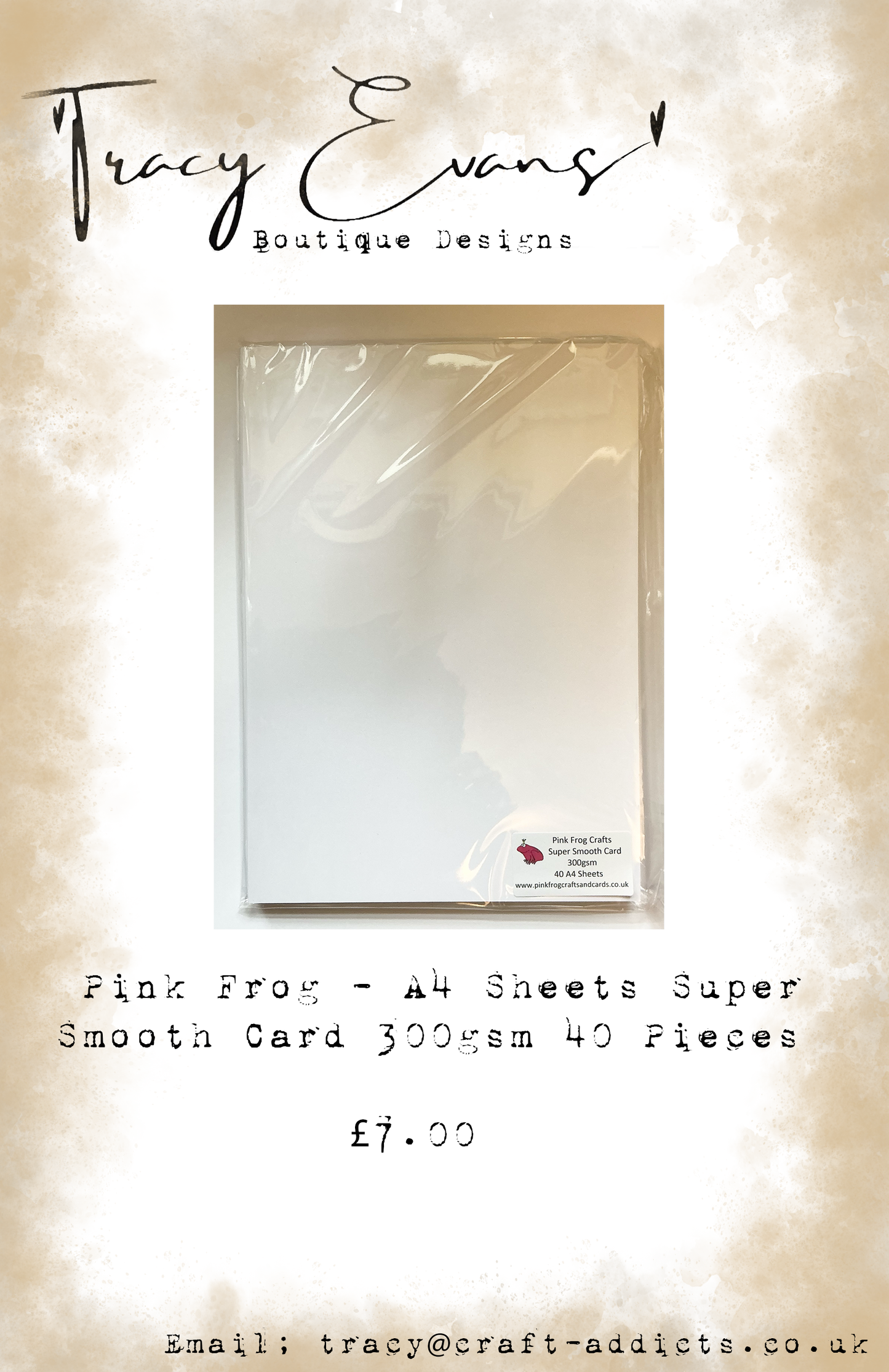 CA012 - Pink Frog Super Smooth A4 Card 300gsm - 40 per pack