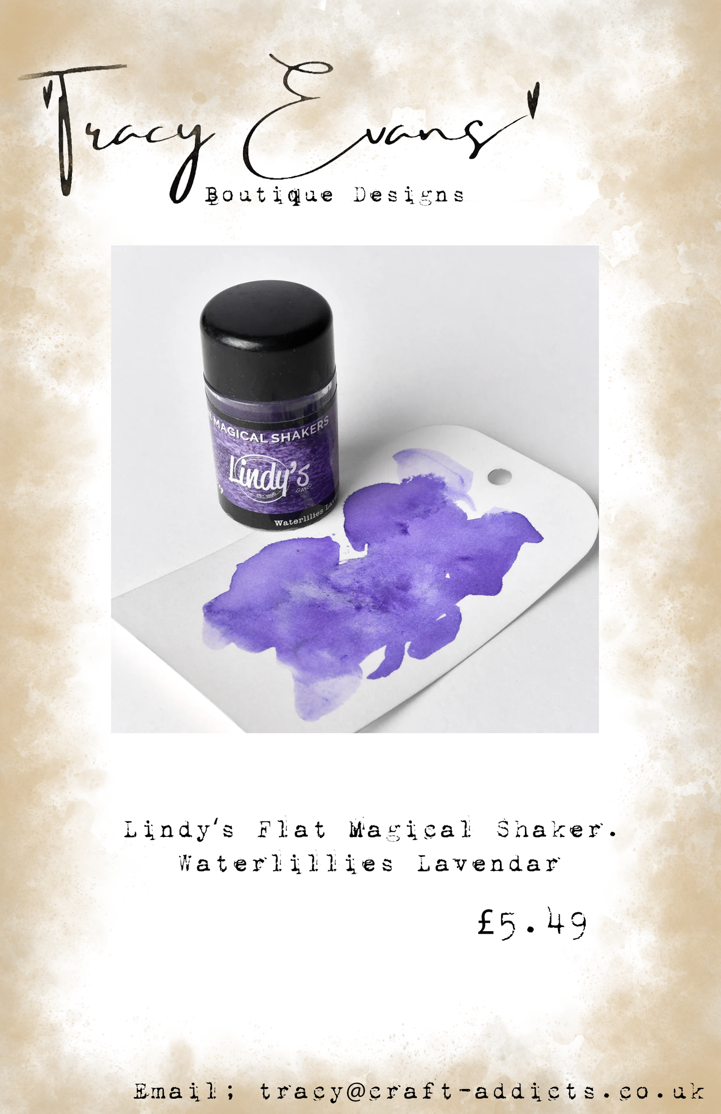 LI002 - Lindy’s Flat Magical Shaker Waterlillies Lavender