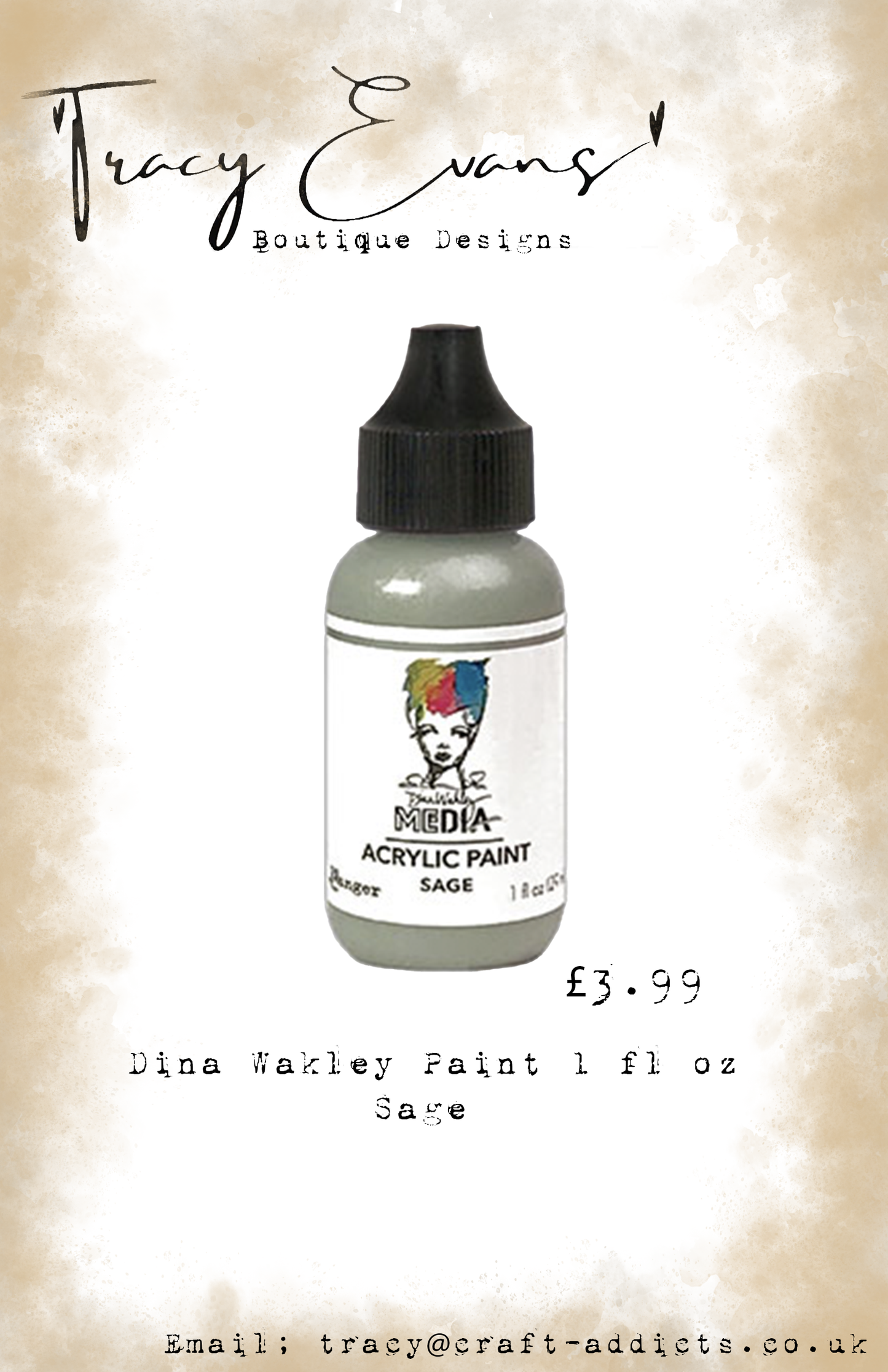PA044 - Dina Wakley Paints Sage 1fl oz