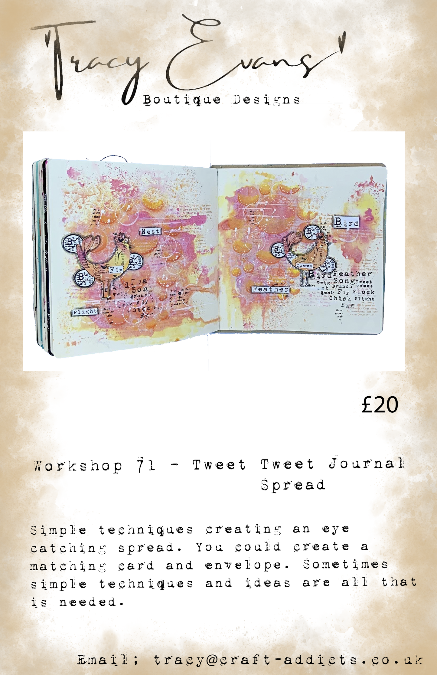 Workshop 071 Tweet Tweet Journal Spread