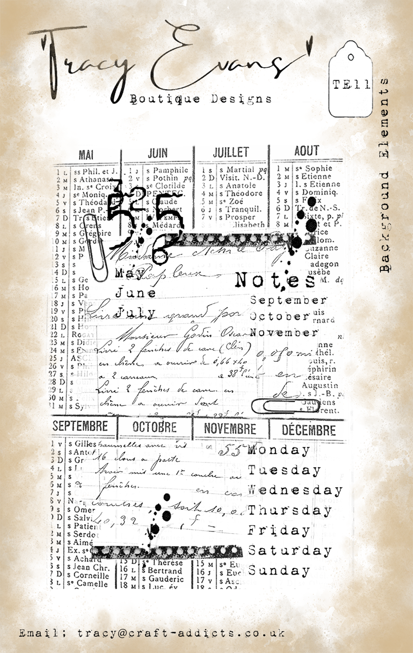 TE011 - Background Elements (A7 Stamp)