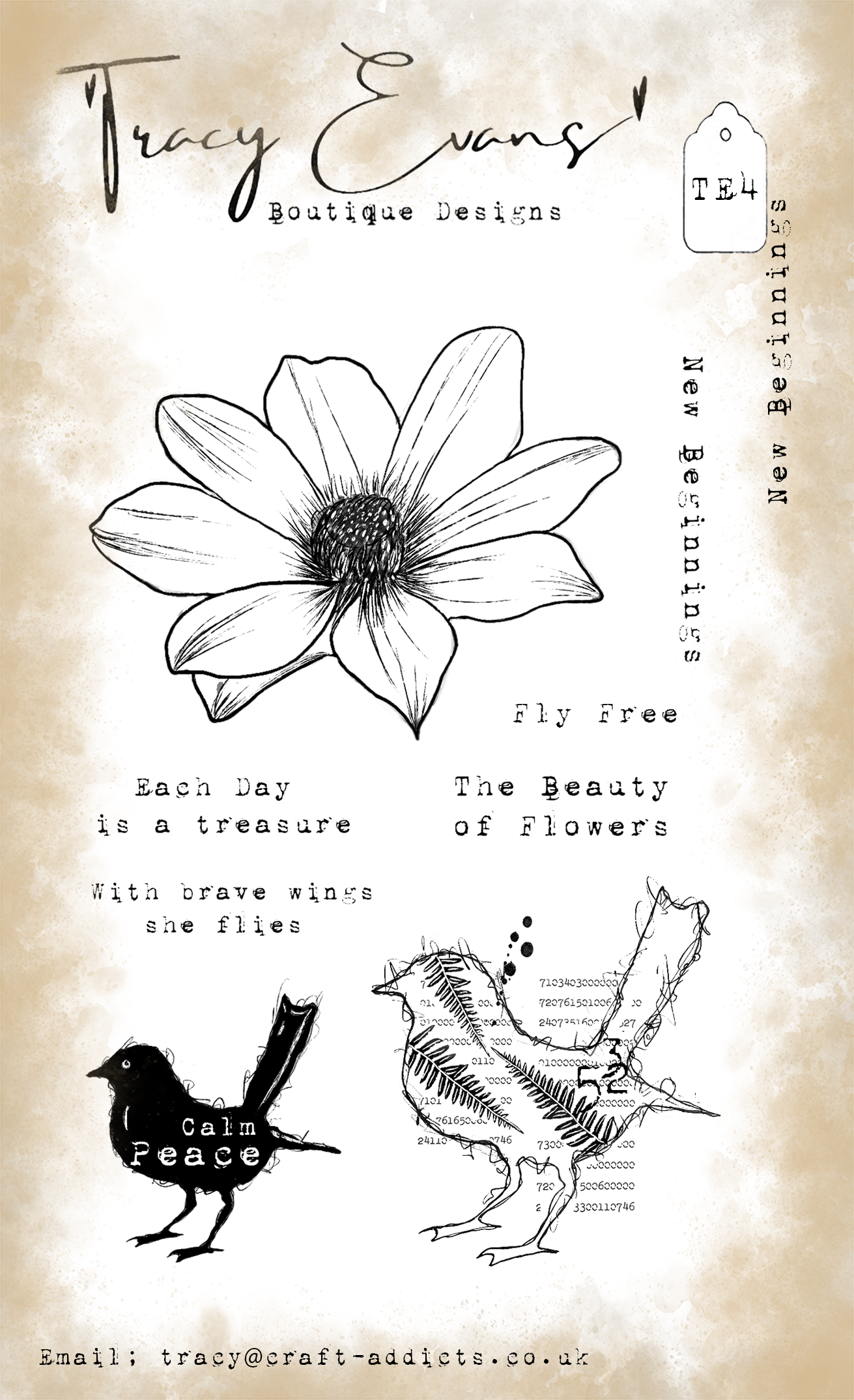 TE004 - New Beginnings (A6 stamp)