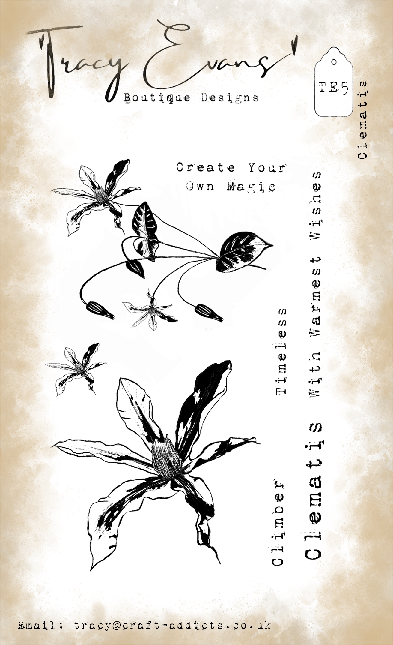 TE005 - Clematis (A6 stamp)