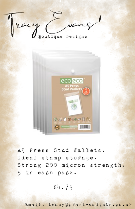 AC002 - A5 press stud wallets ideal for stamp storage 5 per pack