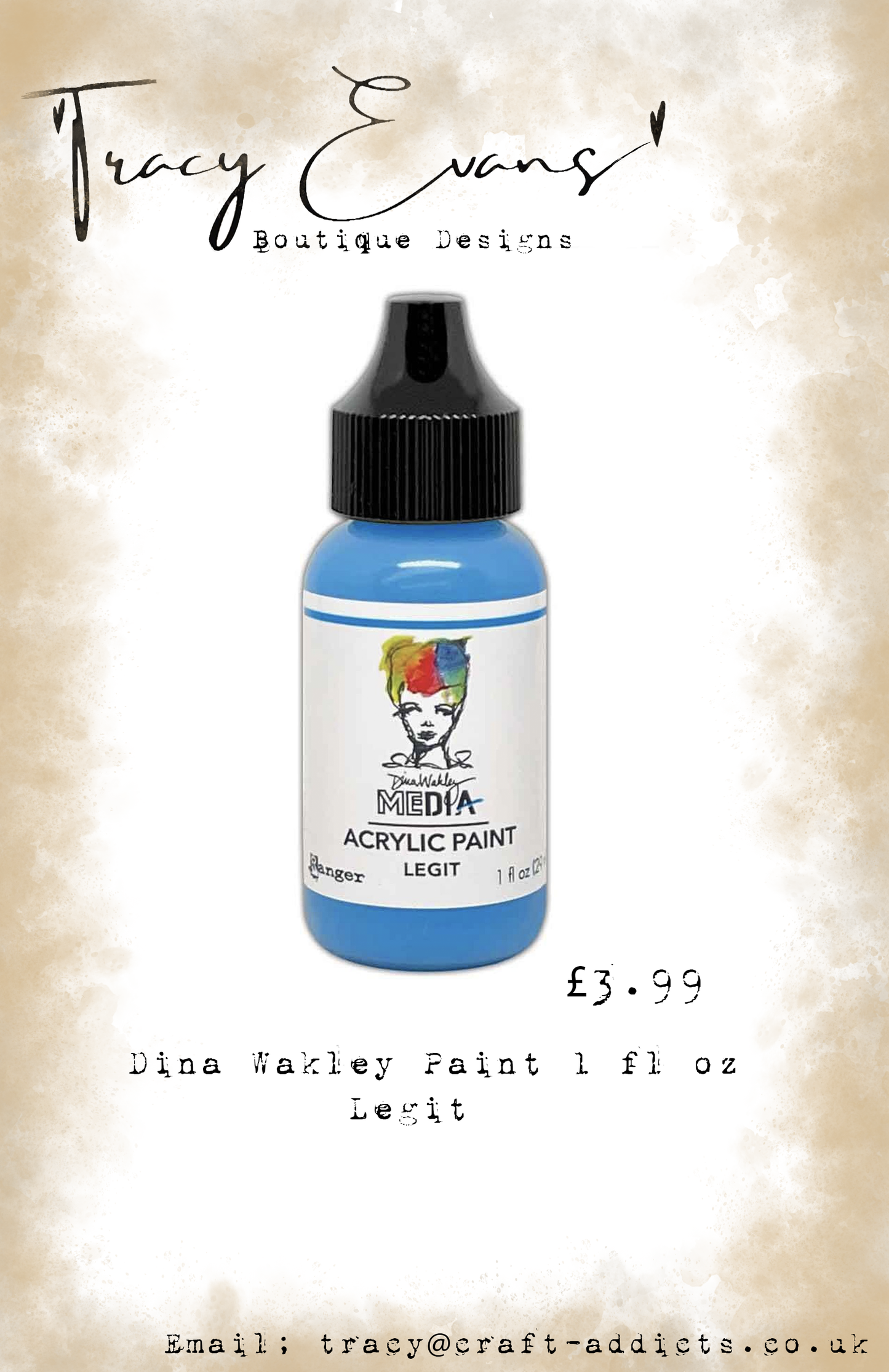 PA003 - Dina Wakley Paints Legit 1 fl oz