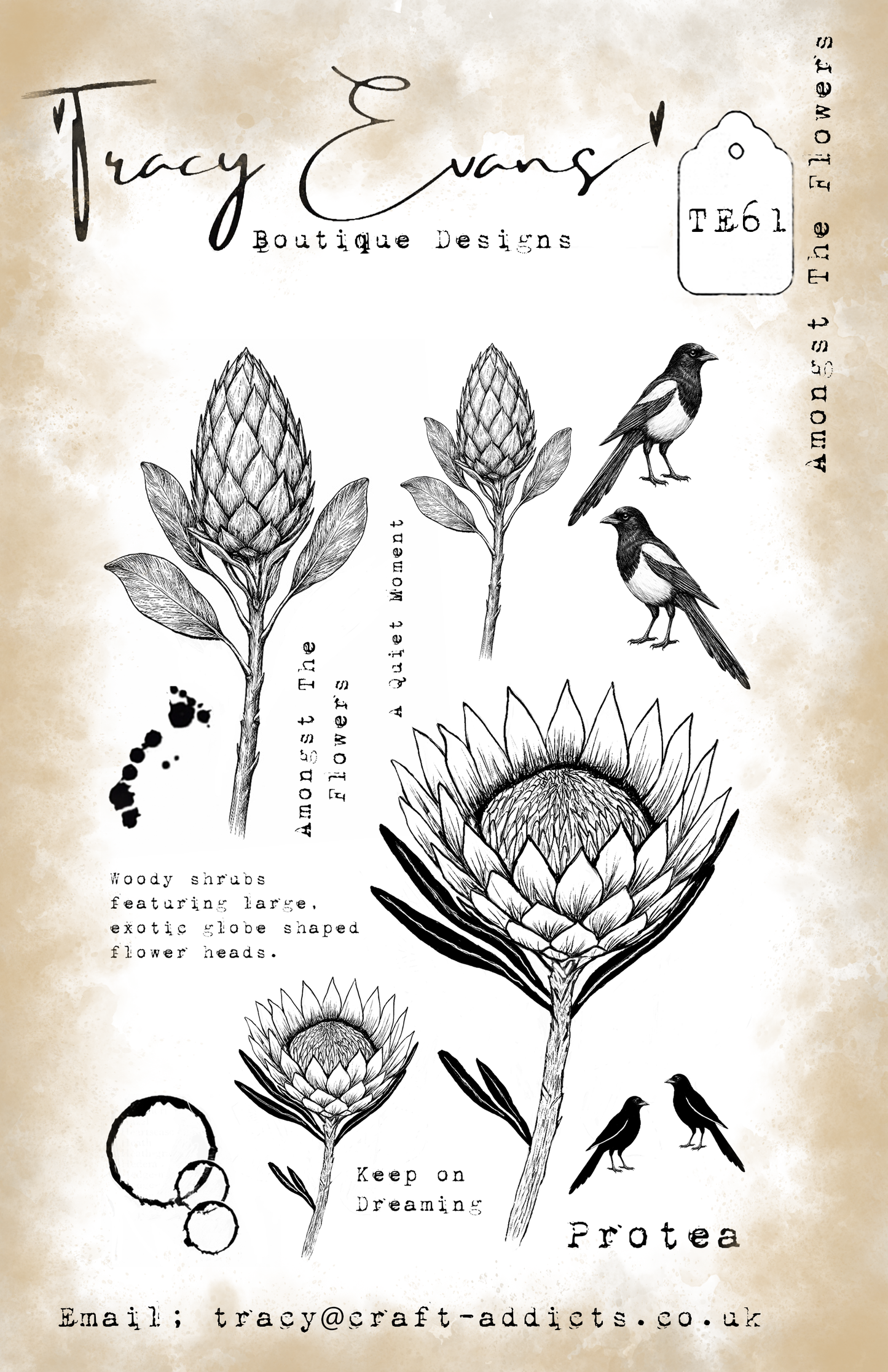 TE061 - Amongst The Flowers (A5 Stamp)