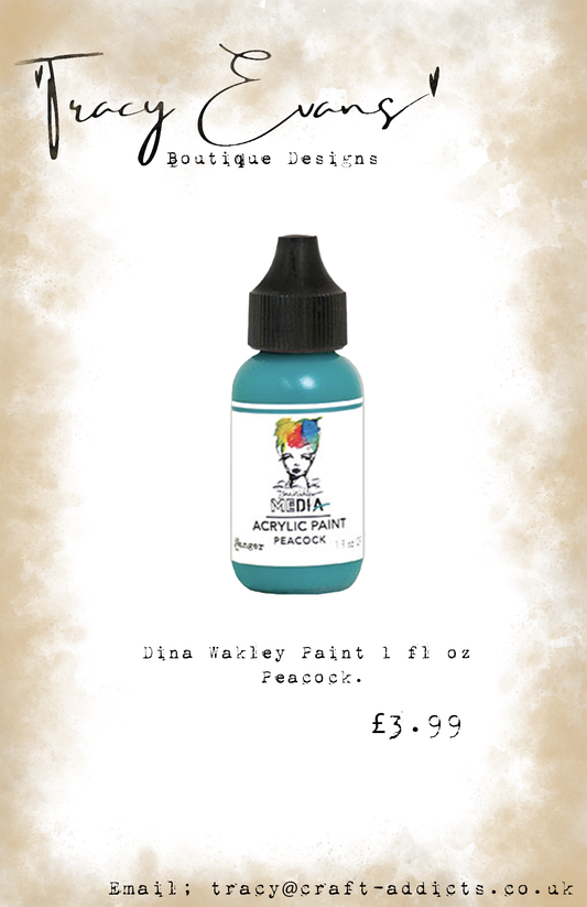 PA047 - Dina Wakley Paint 1 fl oz Peacock