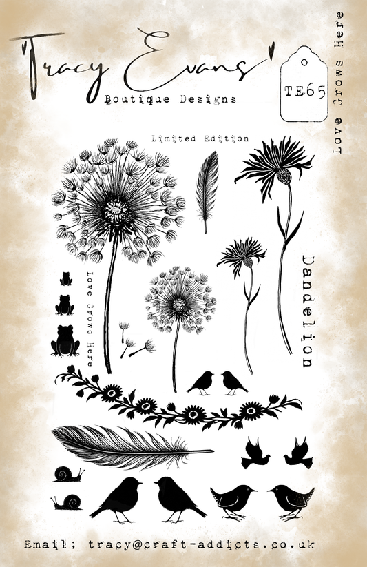 TE065 - Love Grows Here (A5 Stamp)