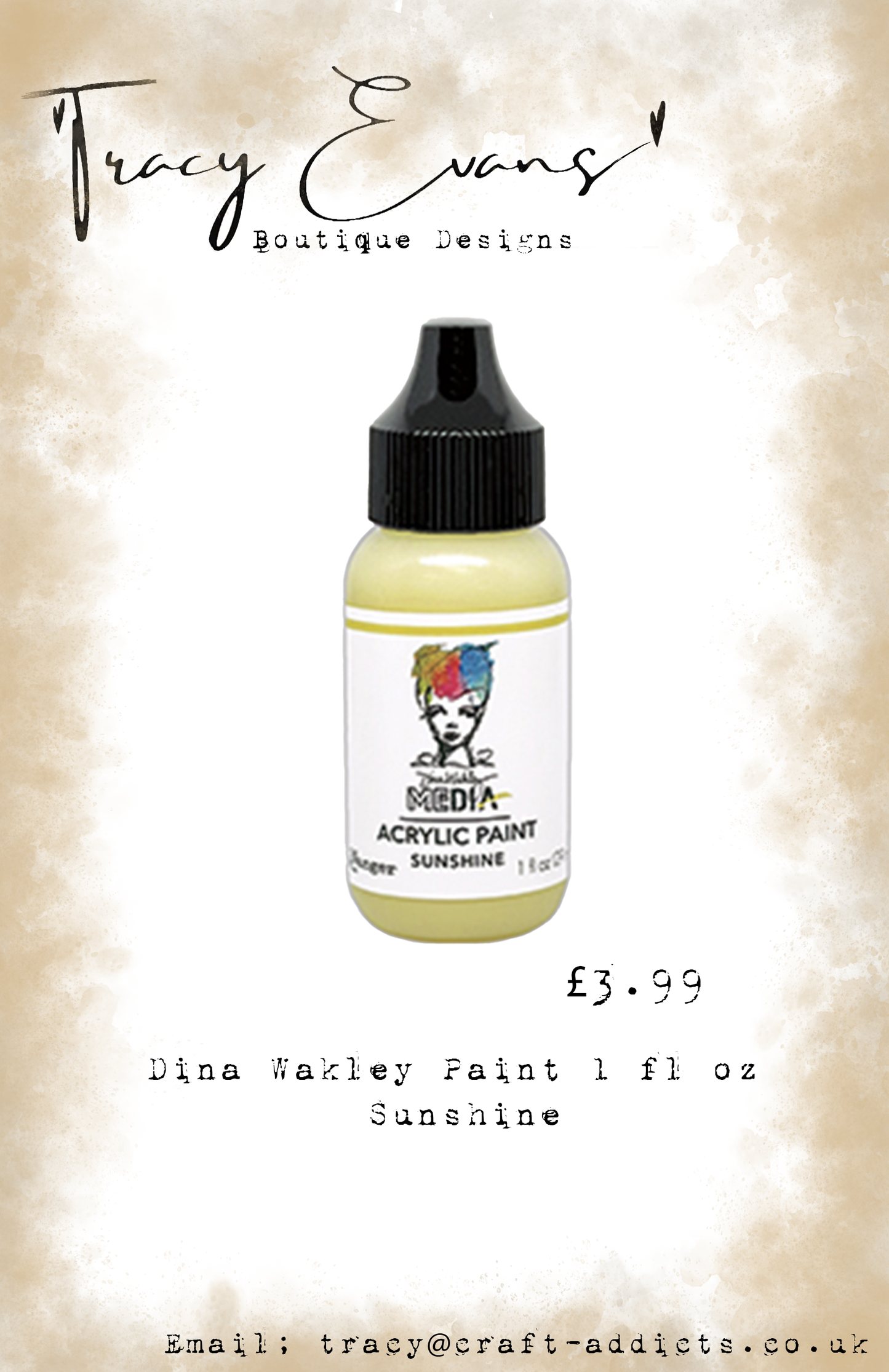 PA048 - Dina Wakley Paint 1 fl oz Sunshine