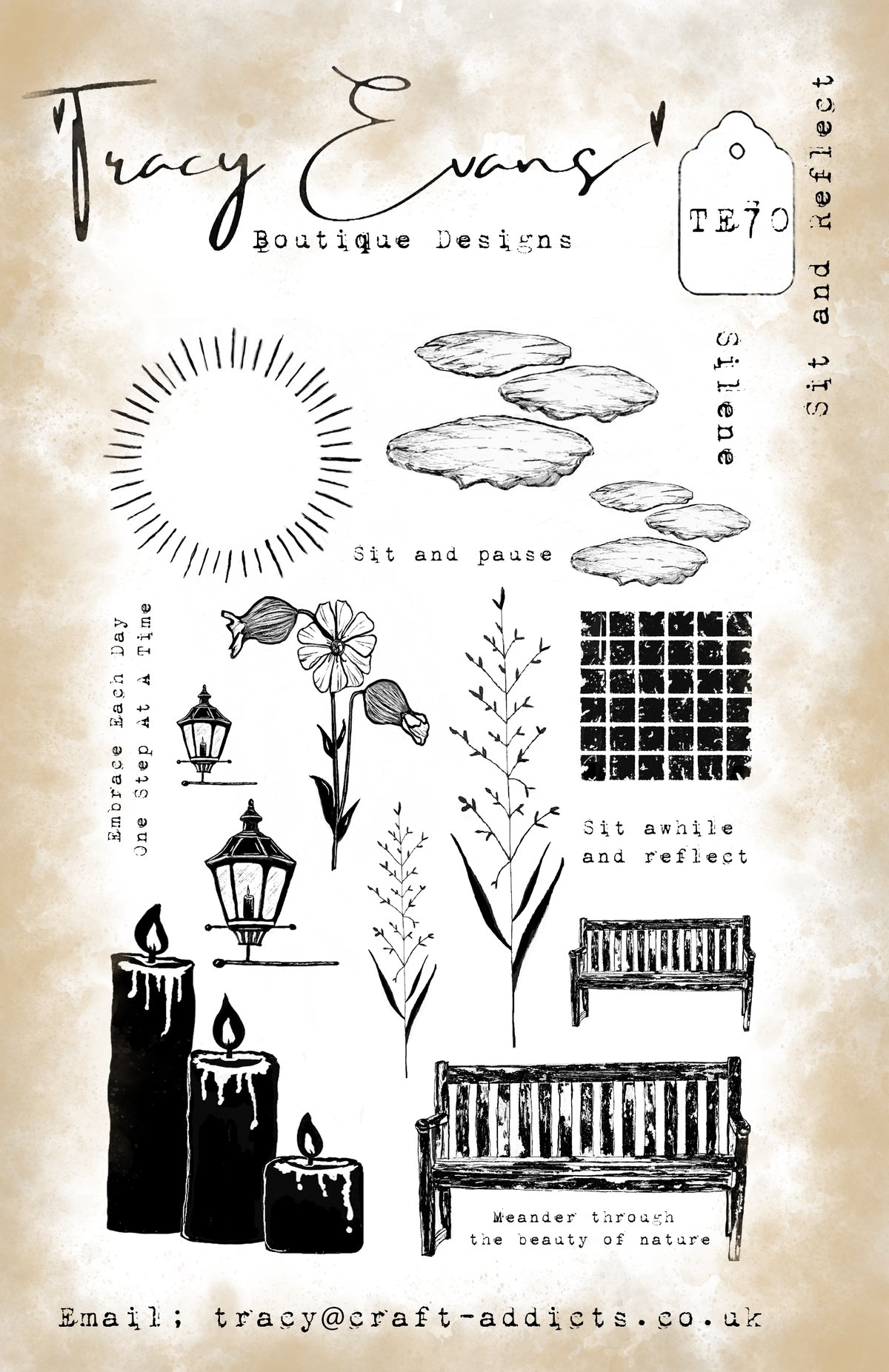 TE070 - Sit and Reflect A5 Stamp