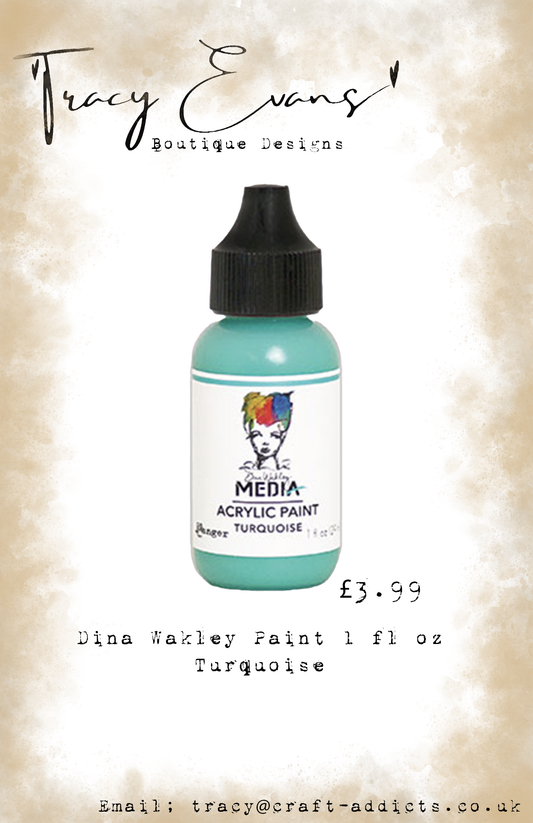 PA011 - Dina Wakley Paints Turquoise 1 fl oz