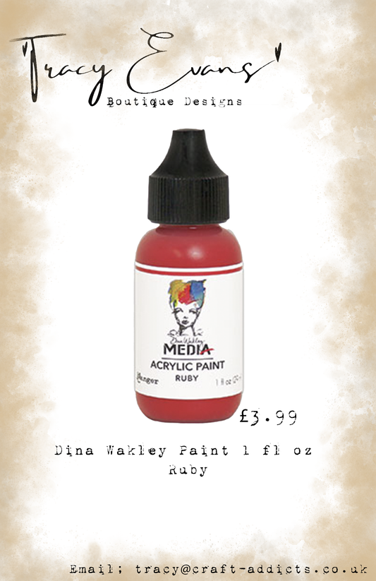 PA008 - Dina Wakley Paints Ruby 1 fl oz