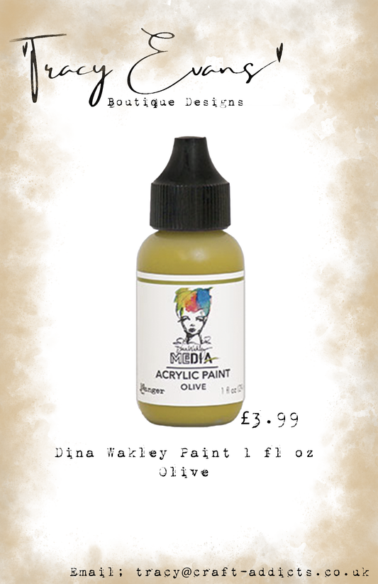 PA026 - Dina Wakley Paints Olive 1 fl oz