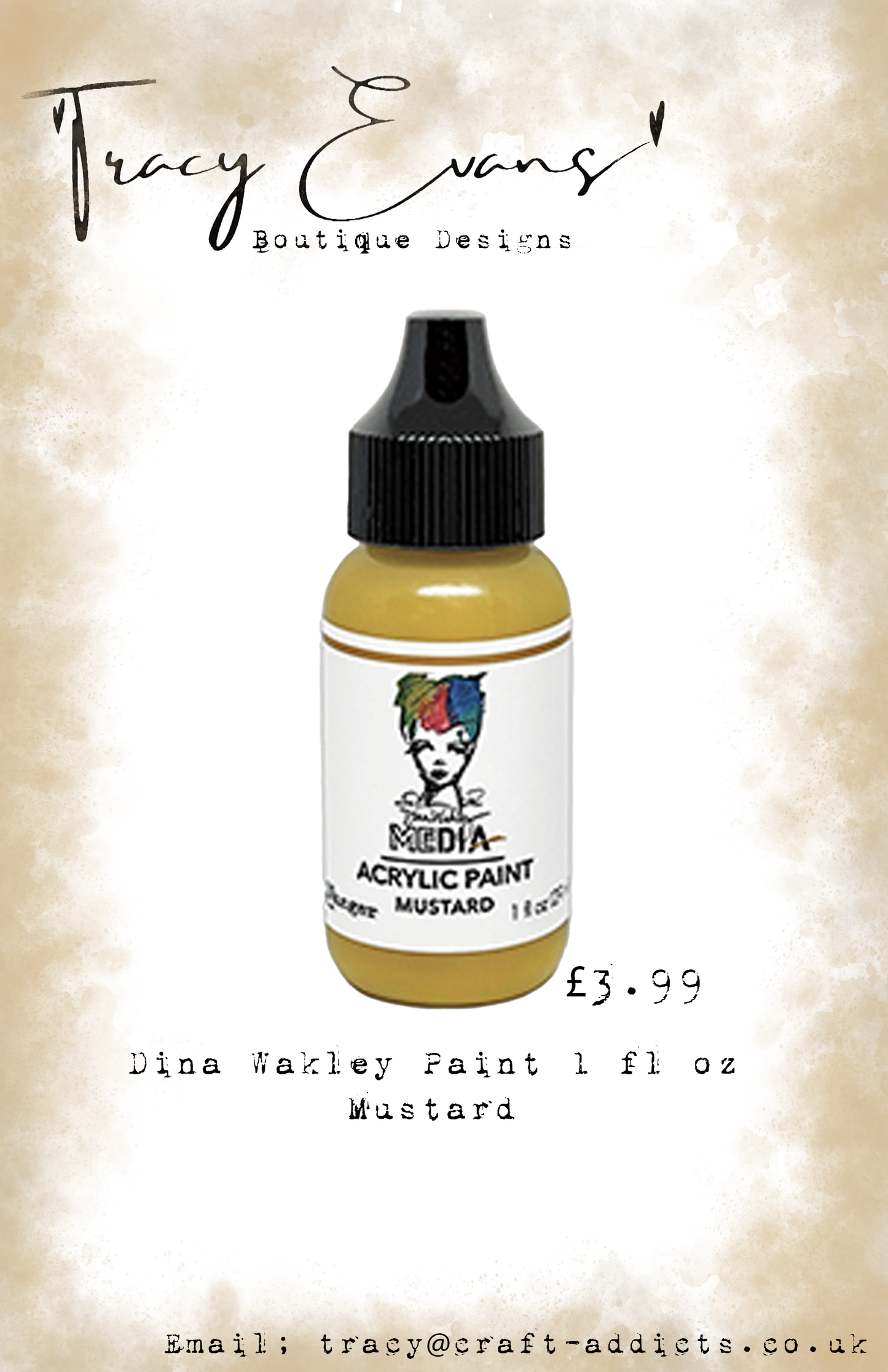 PA025 - Dina Wakley Paints Mustard 1 fl oz