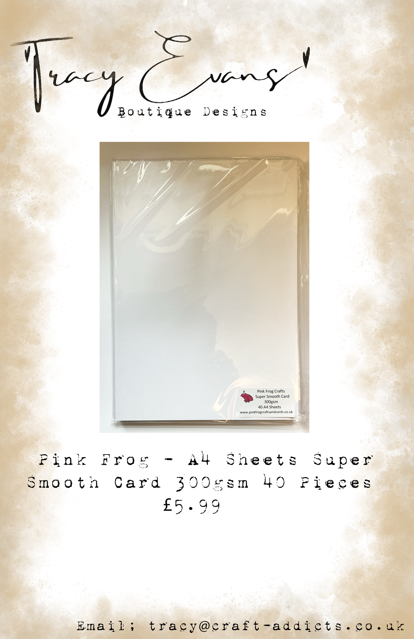 CA012 - Pink Frog Super Smooth Card 300gsm - 40 per pack