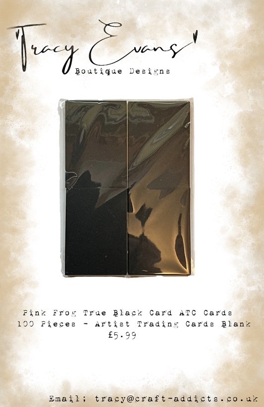 CA019 - ATC Artist Trading Card Blanks True Black 280gsm Card - 100 pieces per pack