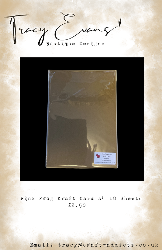 CA020 - A4 Kraft Card Pink Frog - 10 Sheets Per Pack