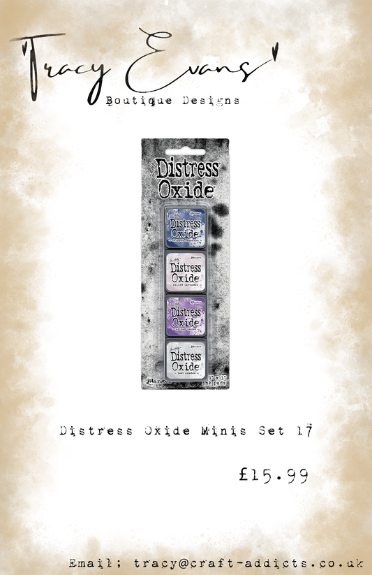 DI076 - Mini Distress Oxide Pad Kit 17 - Chipped Sapphire, Milled Lavender, Wilted Violet, Lost Shadow