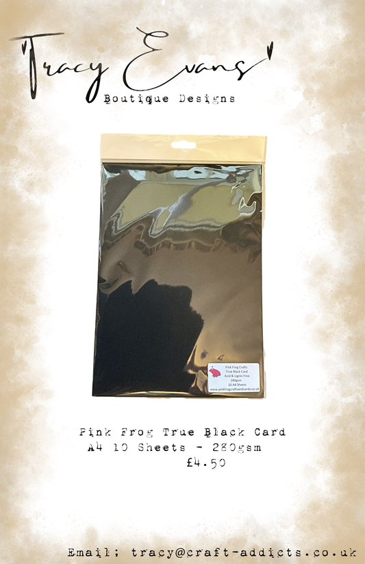CA021 - A4 True Black Card Pink Frog - 10 Sheets Per Pack 280gsm Acid and Lignin Free