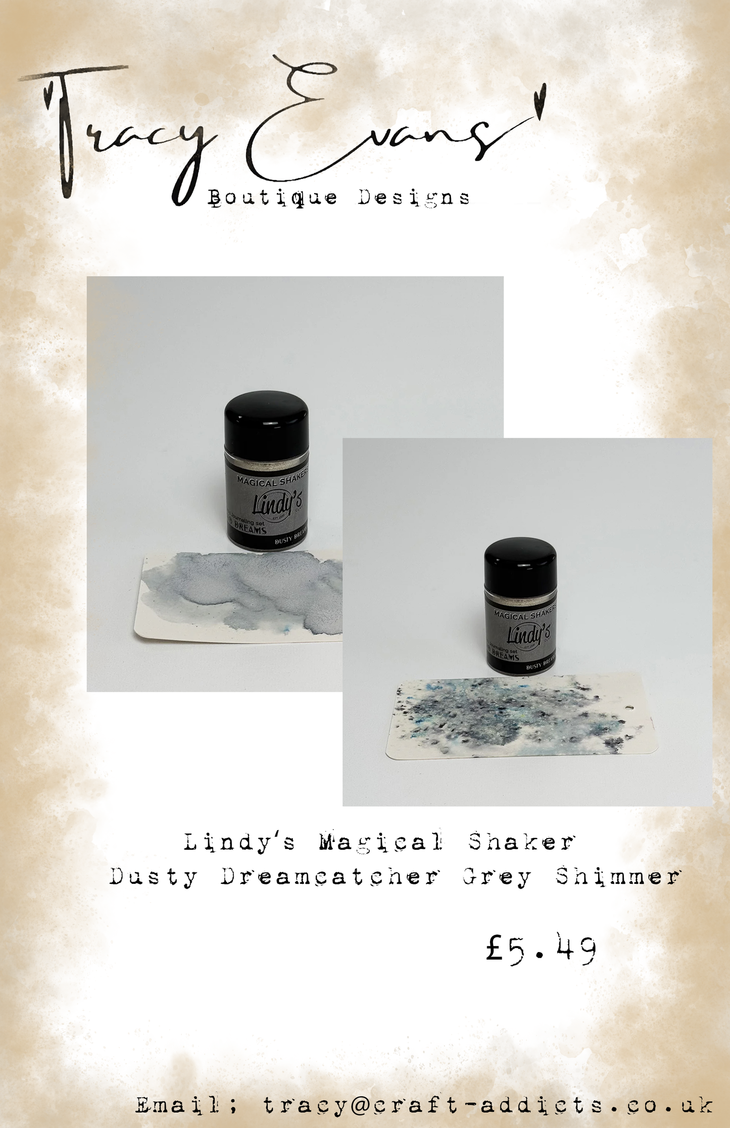 LI032 - Lindy’s Magical Shaker Dusty Dreamcatcher Grey Shimmer